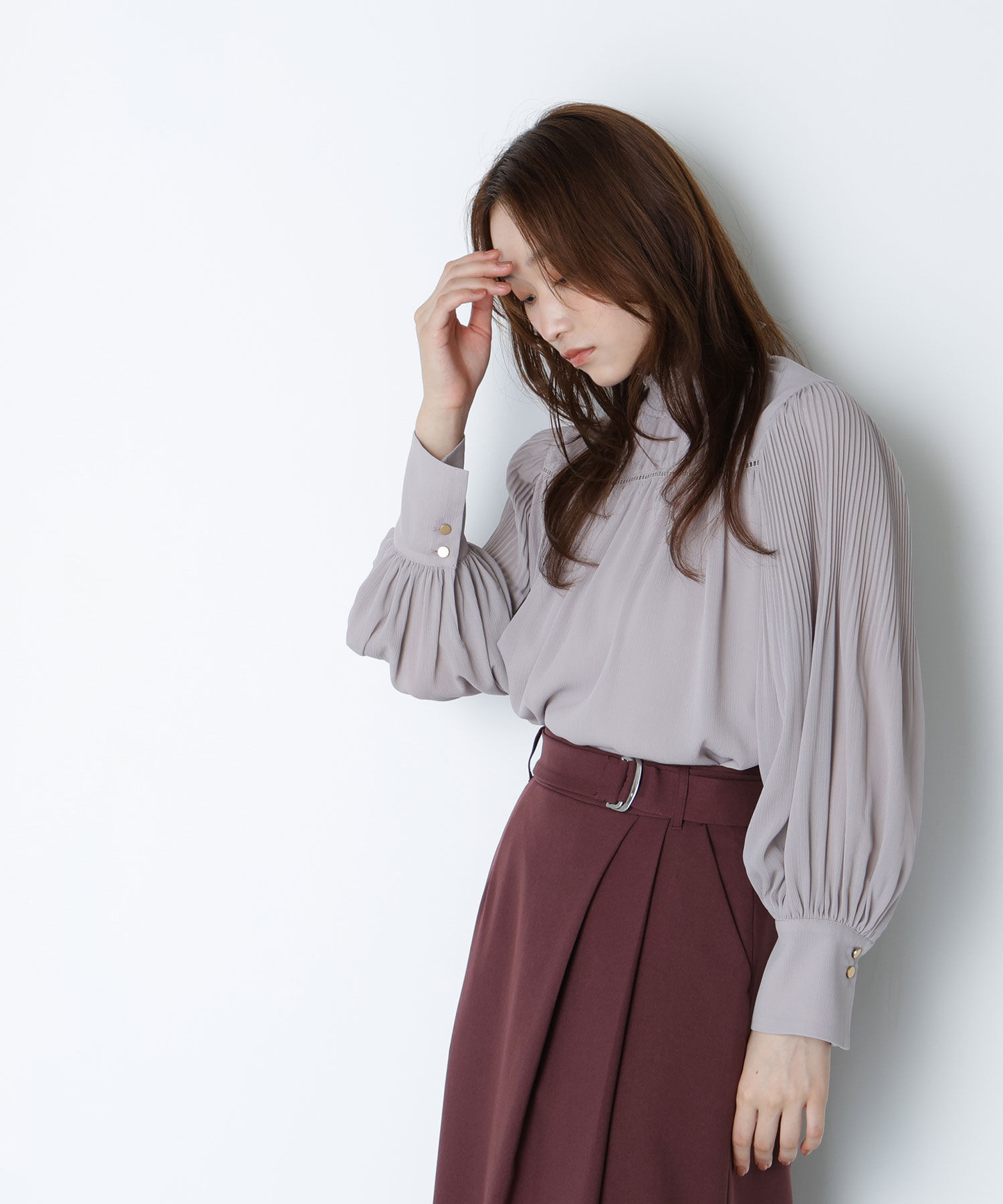  「シャーリング楊柳ブラウス」|シャツ・ブラウス|