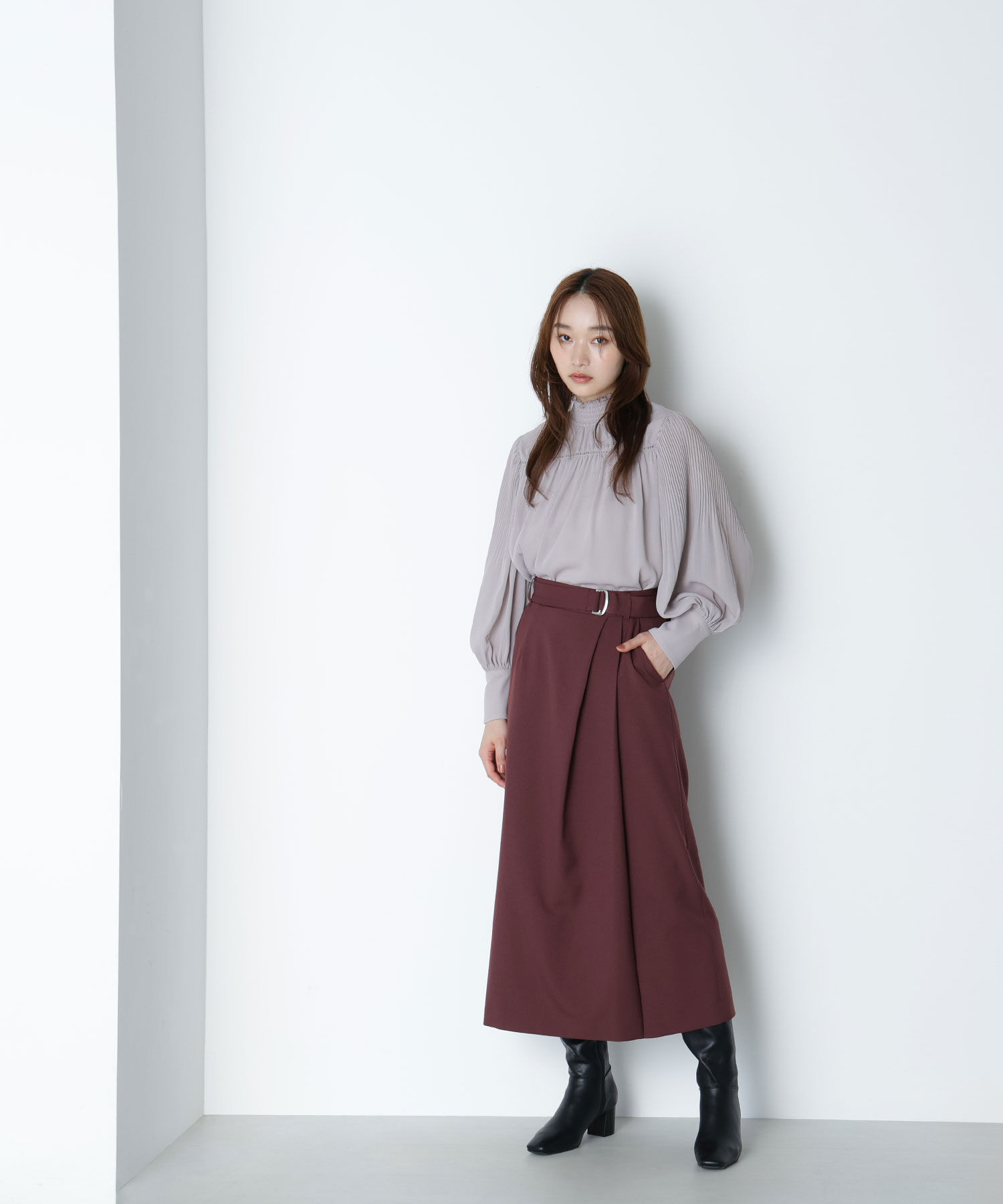  「シャーリング楊柳ブラウス」|シャツ・ブラウス|