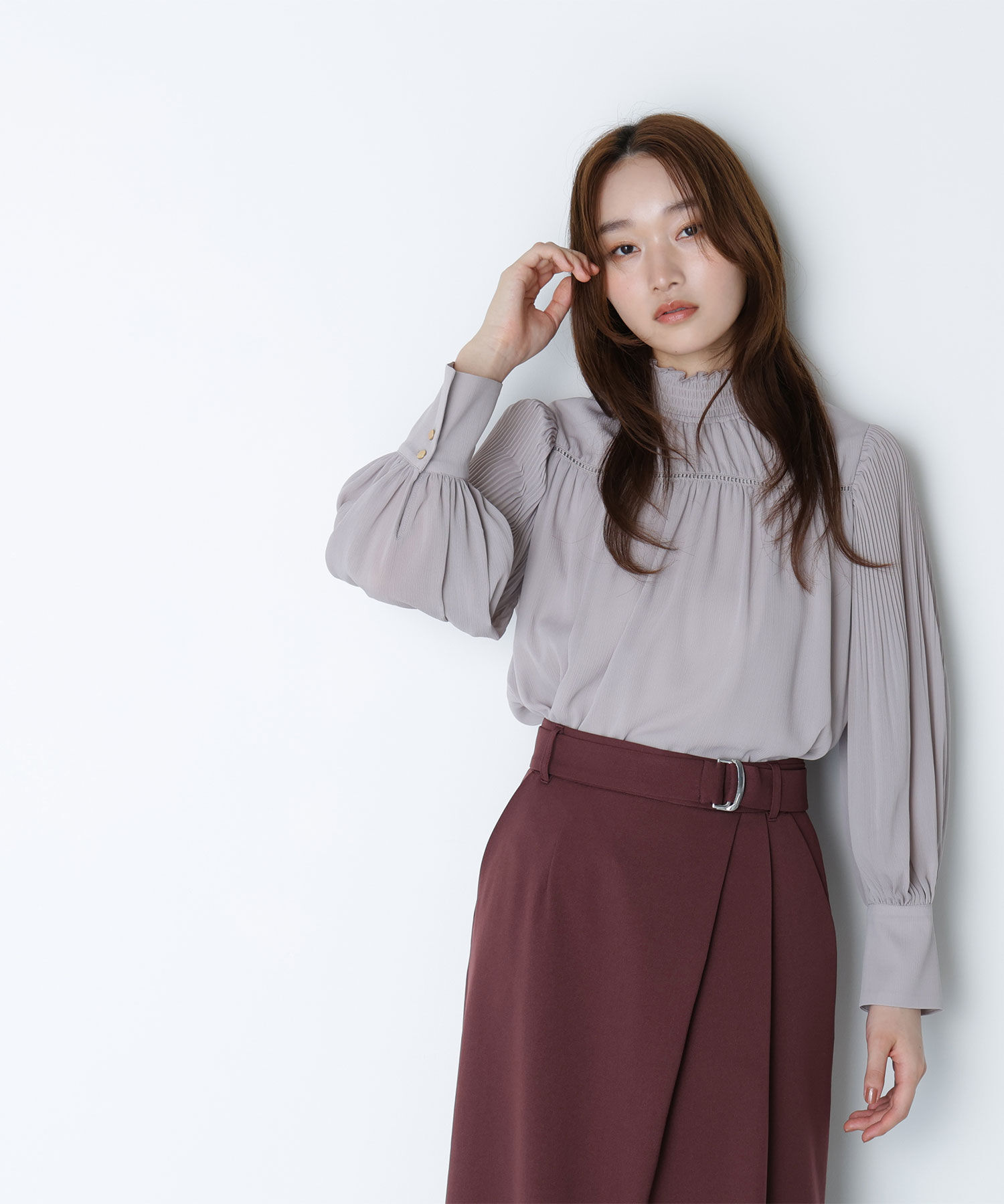  「シャーリング楊柳ブラウス」|シャツ・ブラウス|