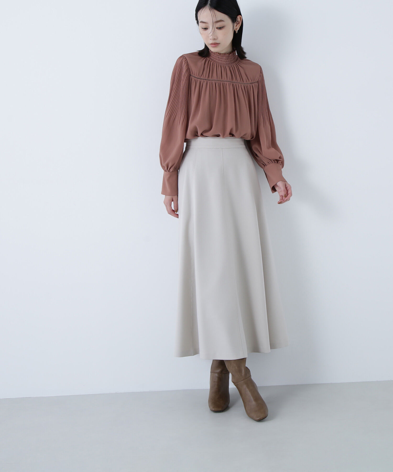  「シャーリング楊柳ブラウス」|シャツ・ブラウス|