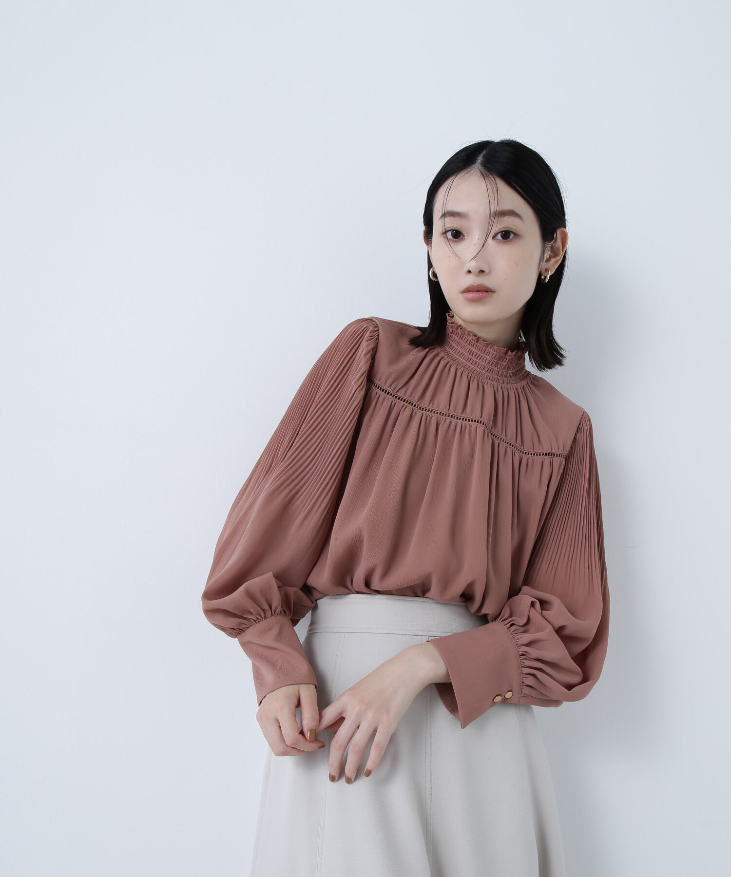  「シャーリング楊柳ブラウス」|シャツ・ブラウス|