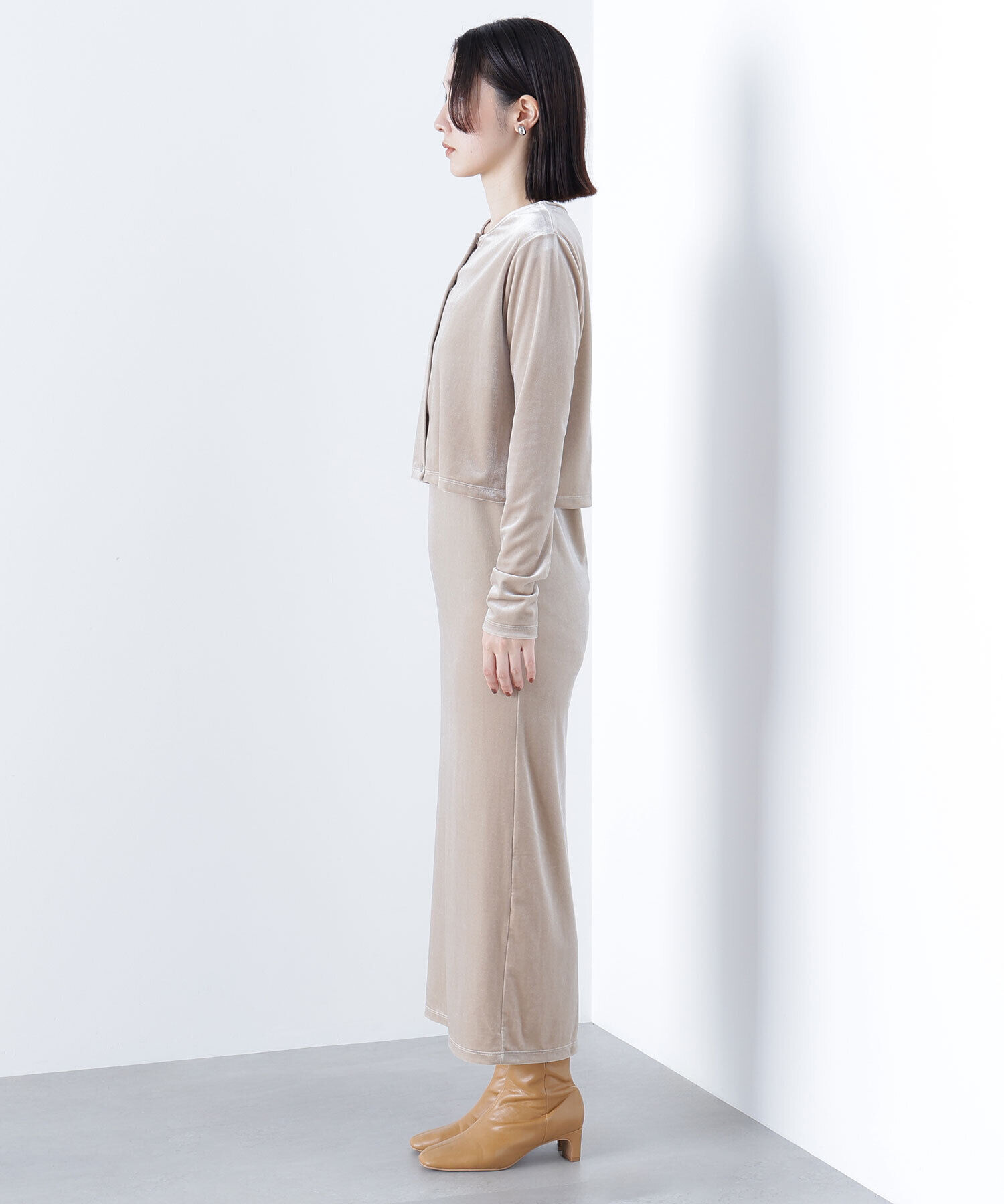  「ベロアカーデ＆キャミワンピース」|ワンピース|