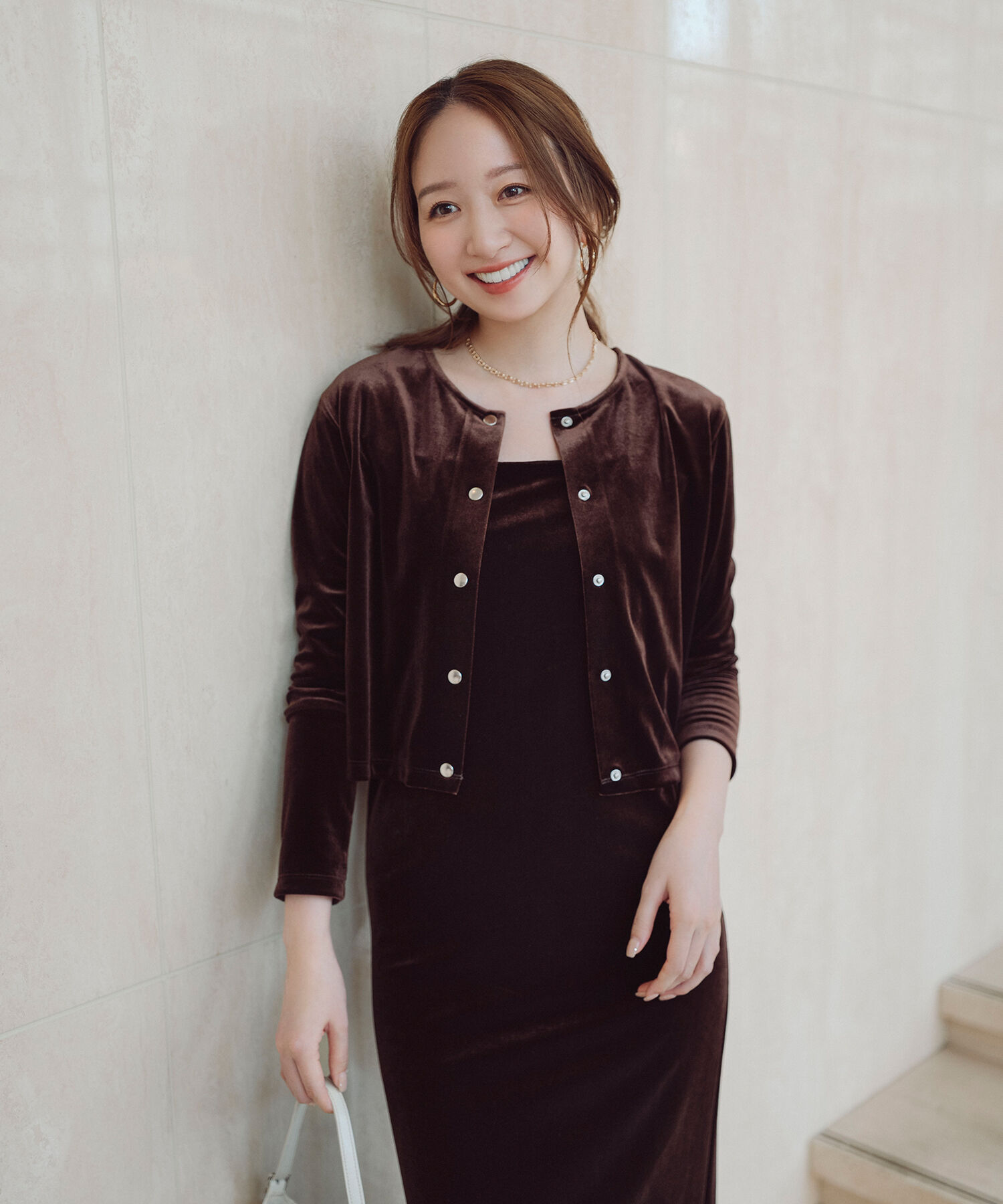  「ベロアカーデ＆キャミワンピース」|ワンピース|