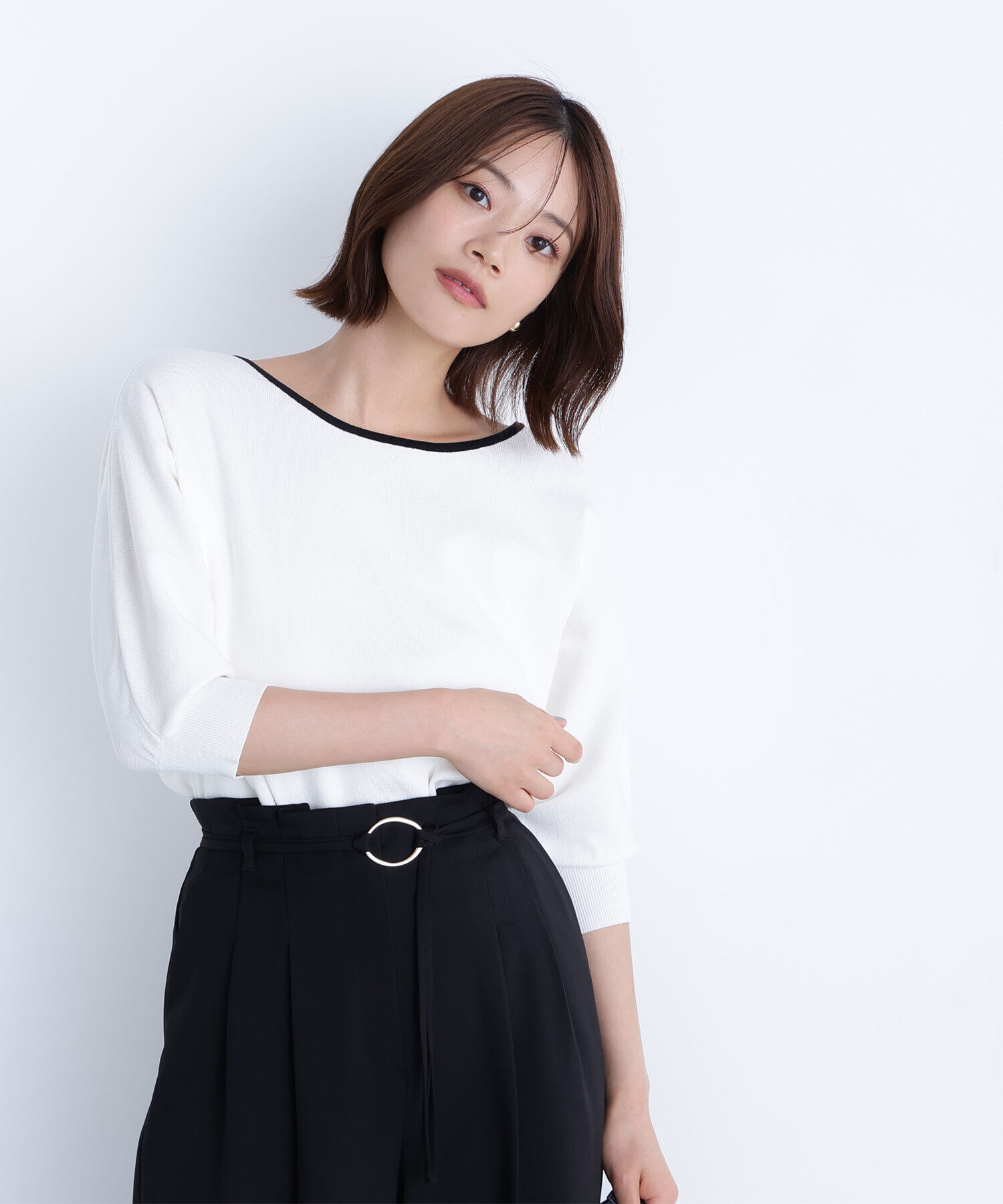  「総針ベーシックシリーズ バイカラードルマンニット」|ニット・セーター|オフ&times;ブラッ  2