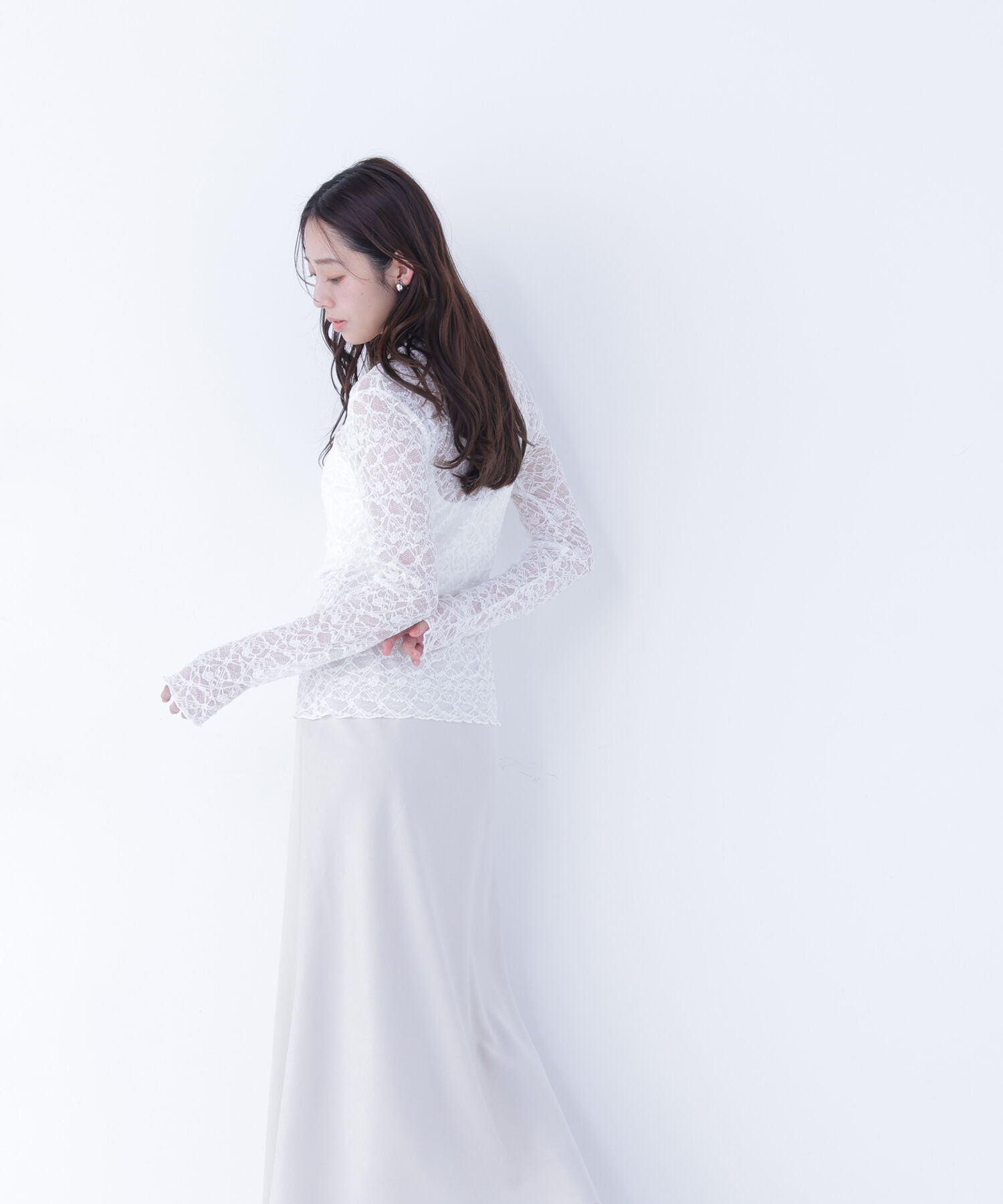  「レースハイネックカットソー」|Tシャツ・カットソー|