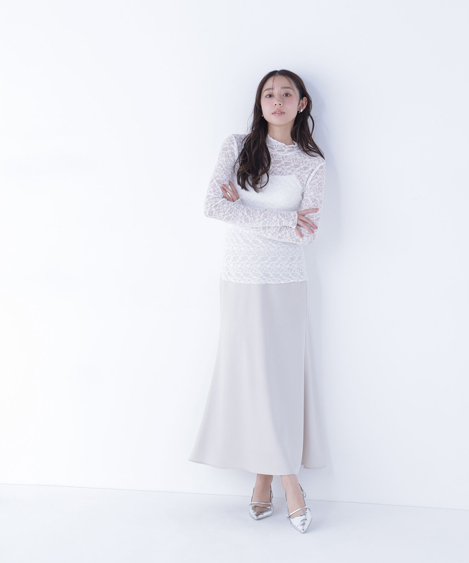  「レースハイネックカットソー」|Tシャツ・カットソー|