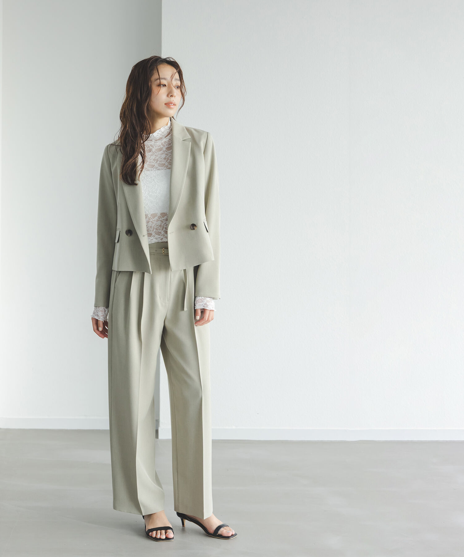  「レースハイネックカットソー」|Tシャツ・カットソー|