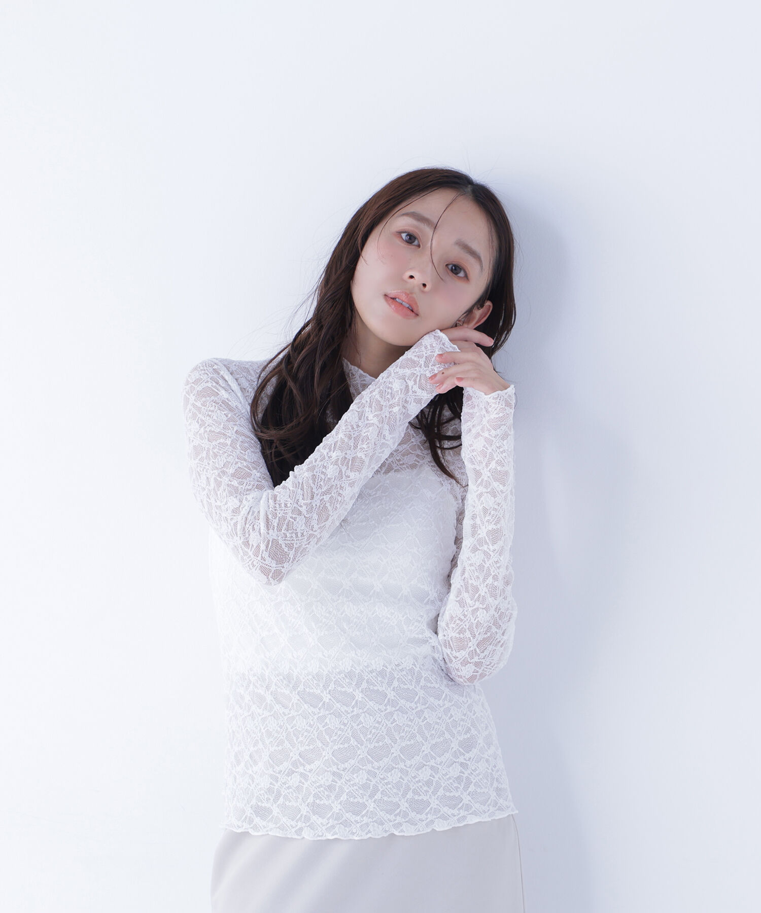  「レースハイネックカットソー」|Tシャツ・カットソー|