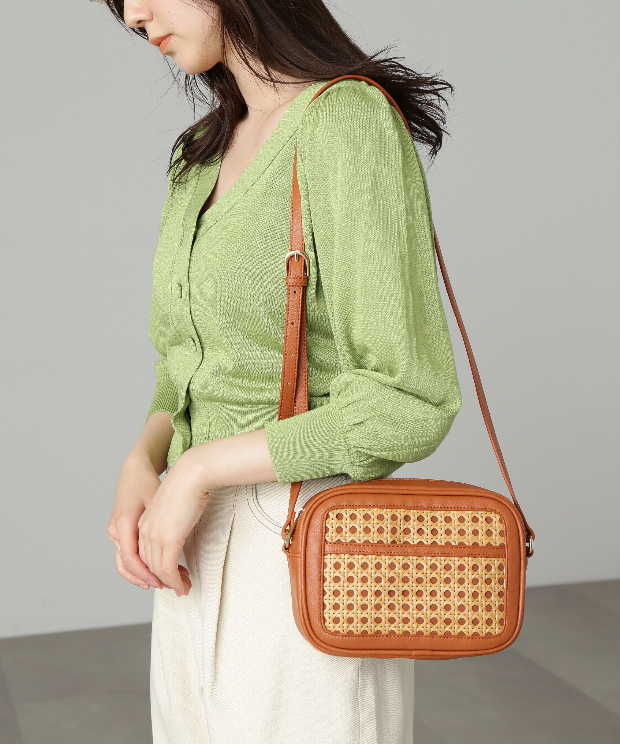  「切り替えポーチショルダー」|その他|キャメル