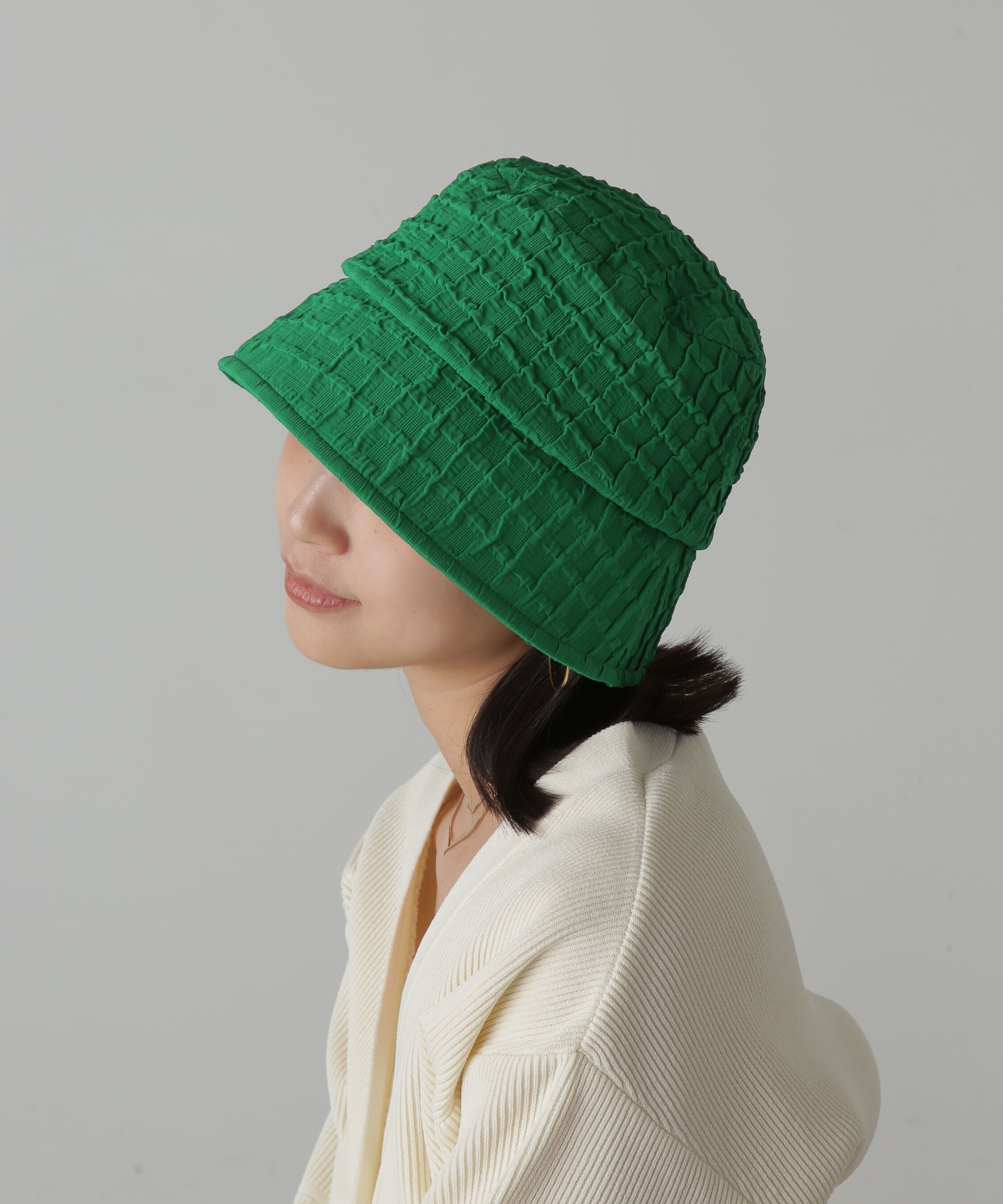  「ソフトチェックダウンハット」|ソックス|グリーン