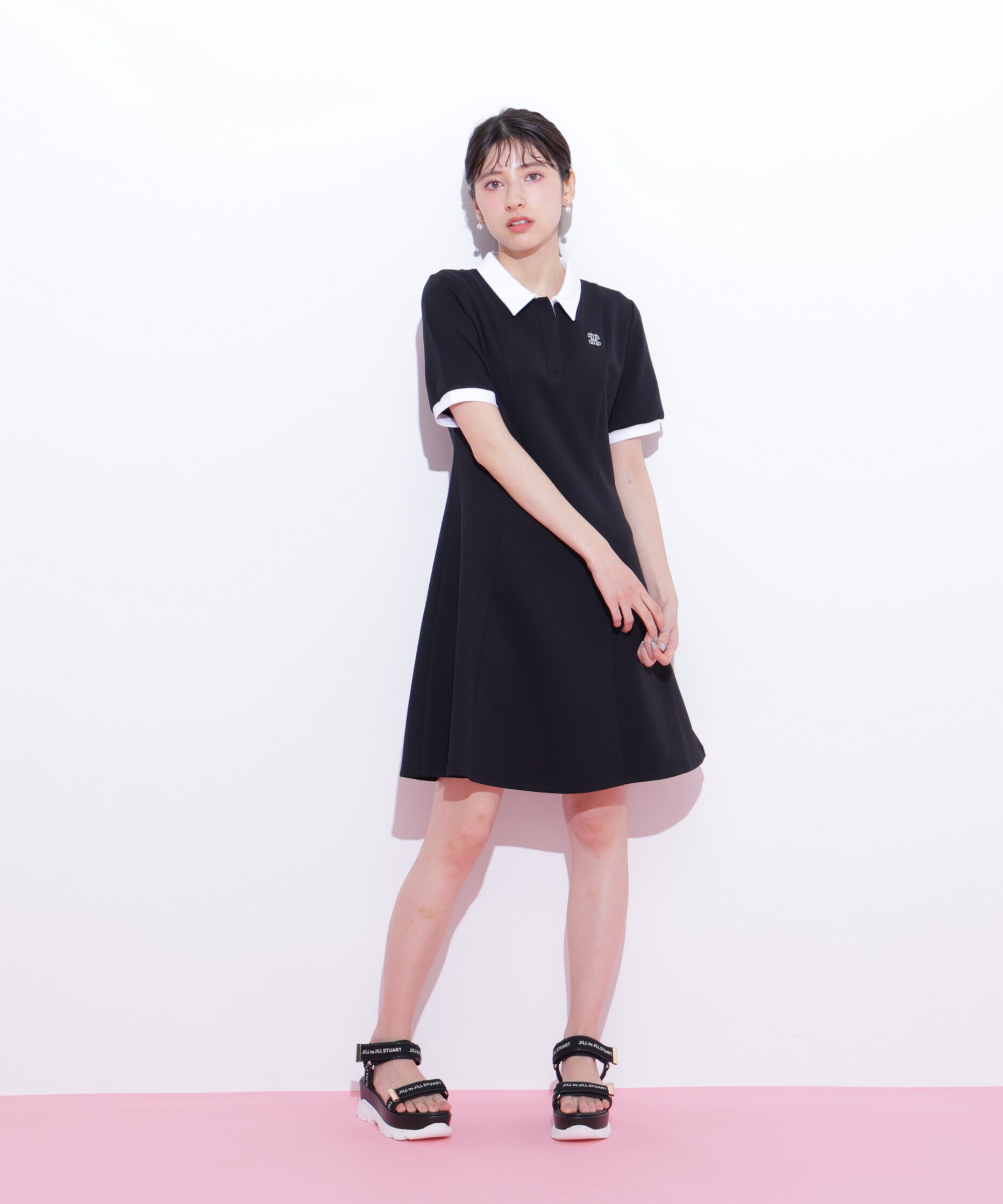  「ポロ衿カットソーワンピース」|ワンピース|