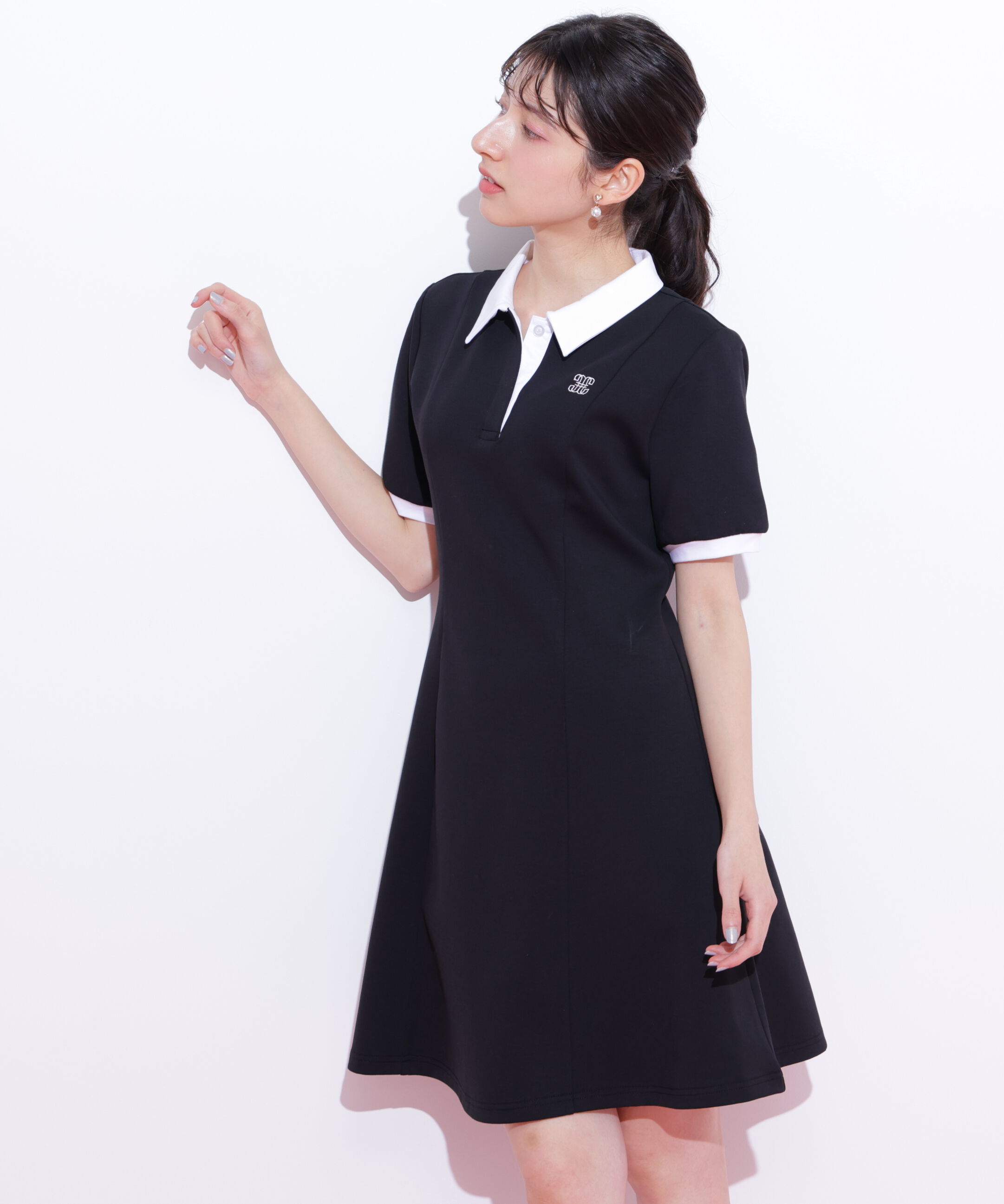  「ポロ衿カットソーワンピース」|ワンピース|