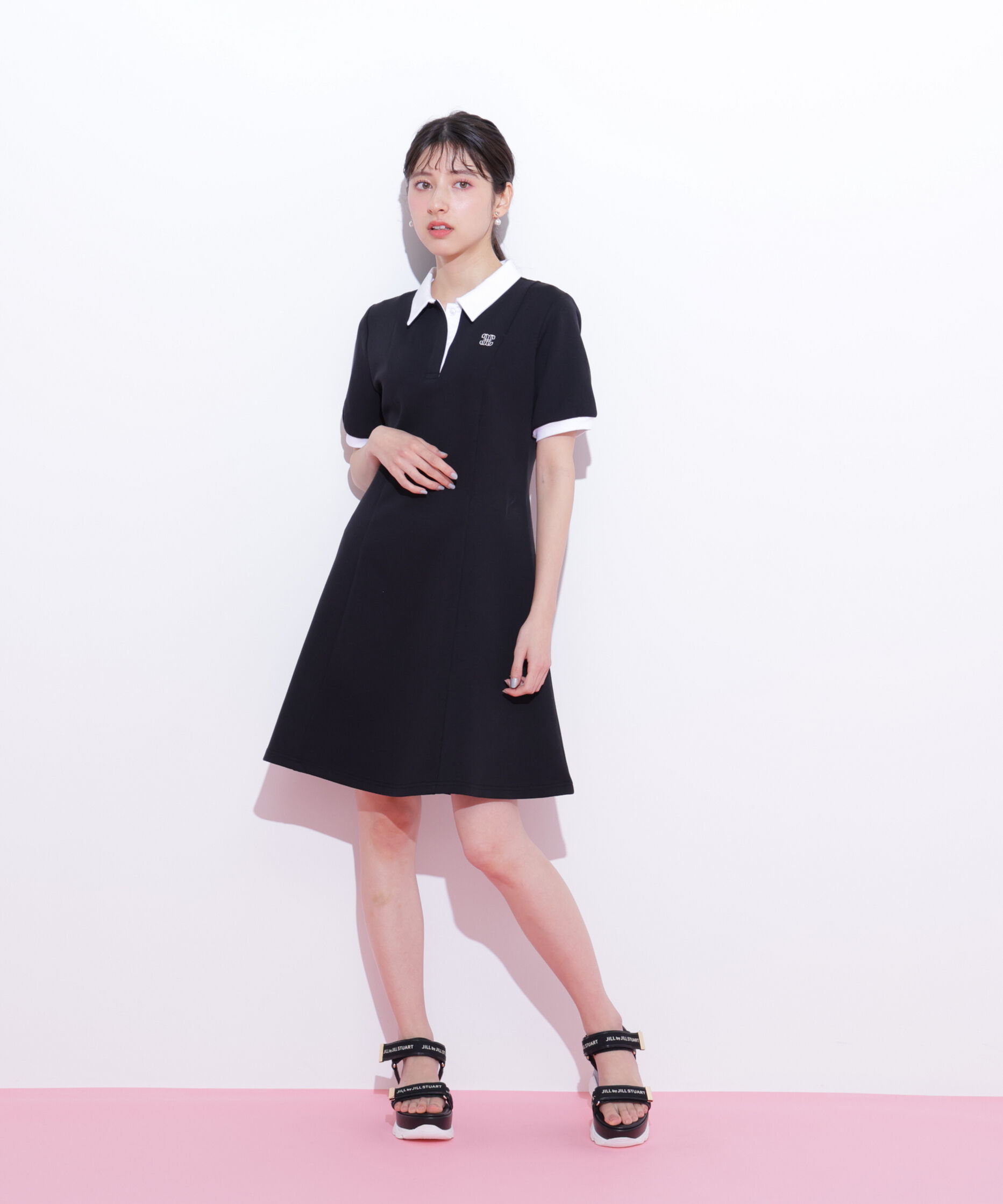  「ポロ衿カットソーワンピース」|ワンピース|