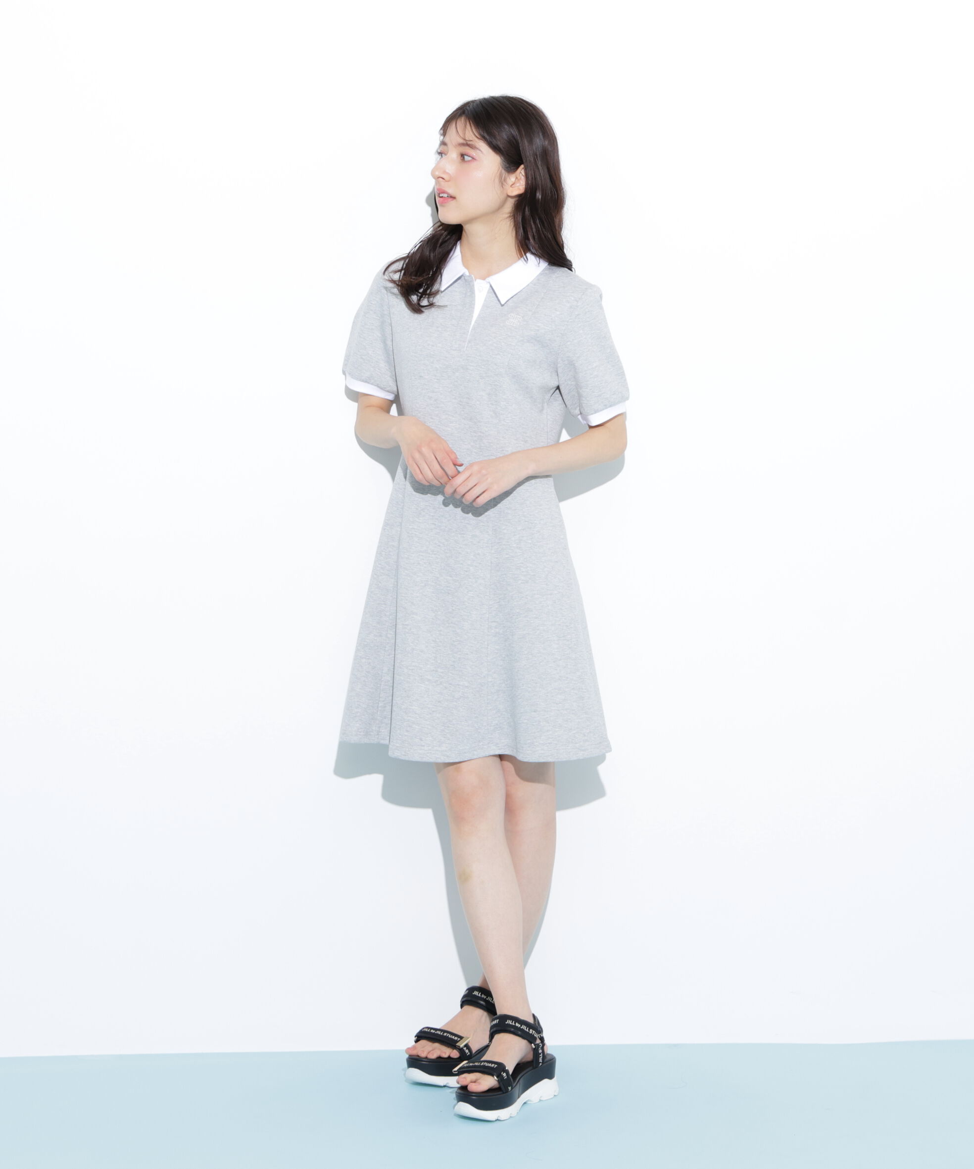  「ポロ衿カットソーワンピース」|ワンピース|