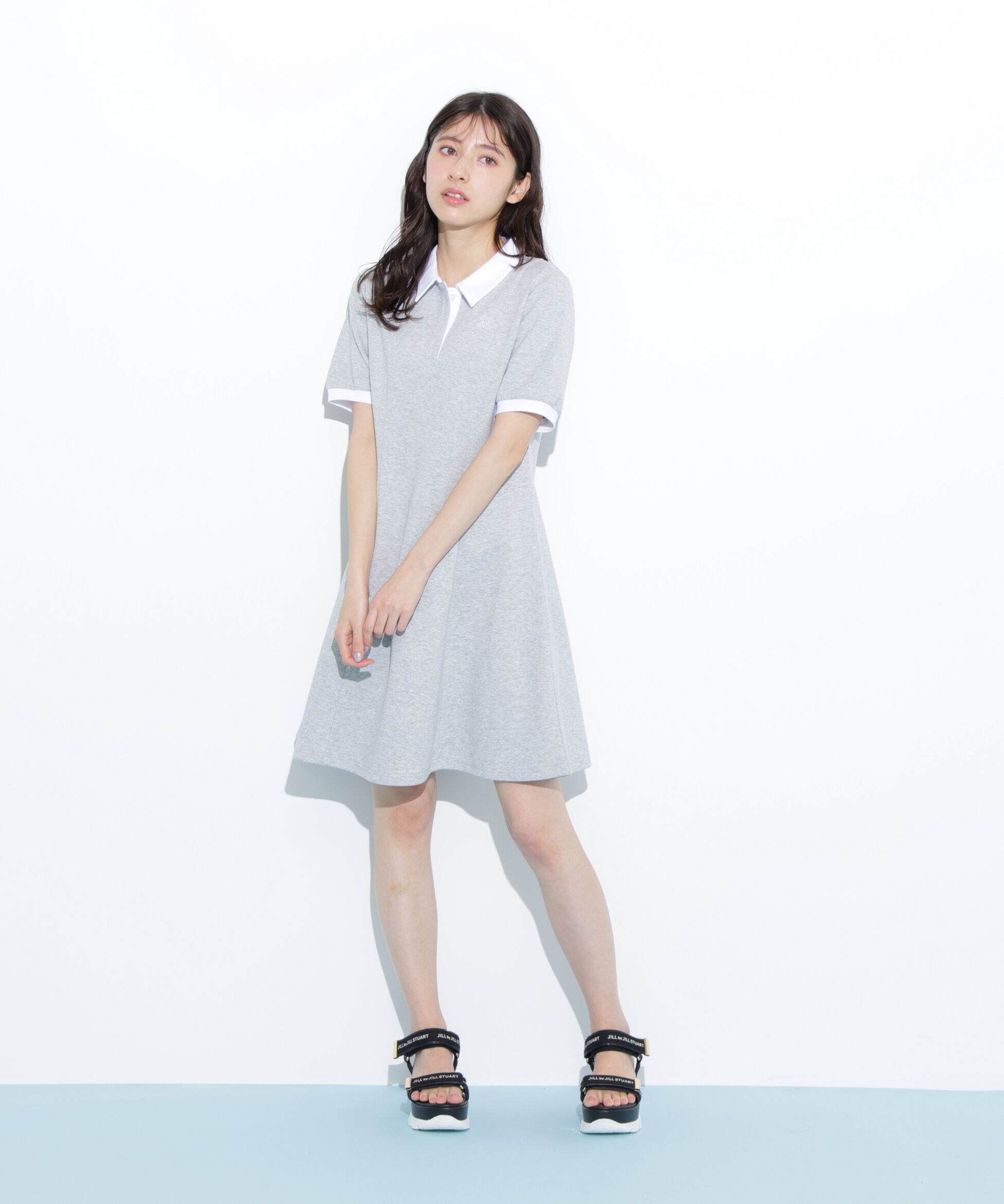  「ポロ衿カットソーワンピース」|ワンピース|