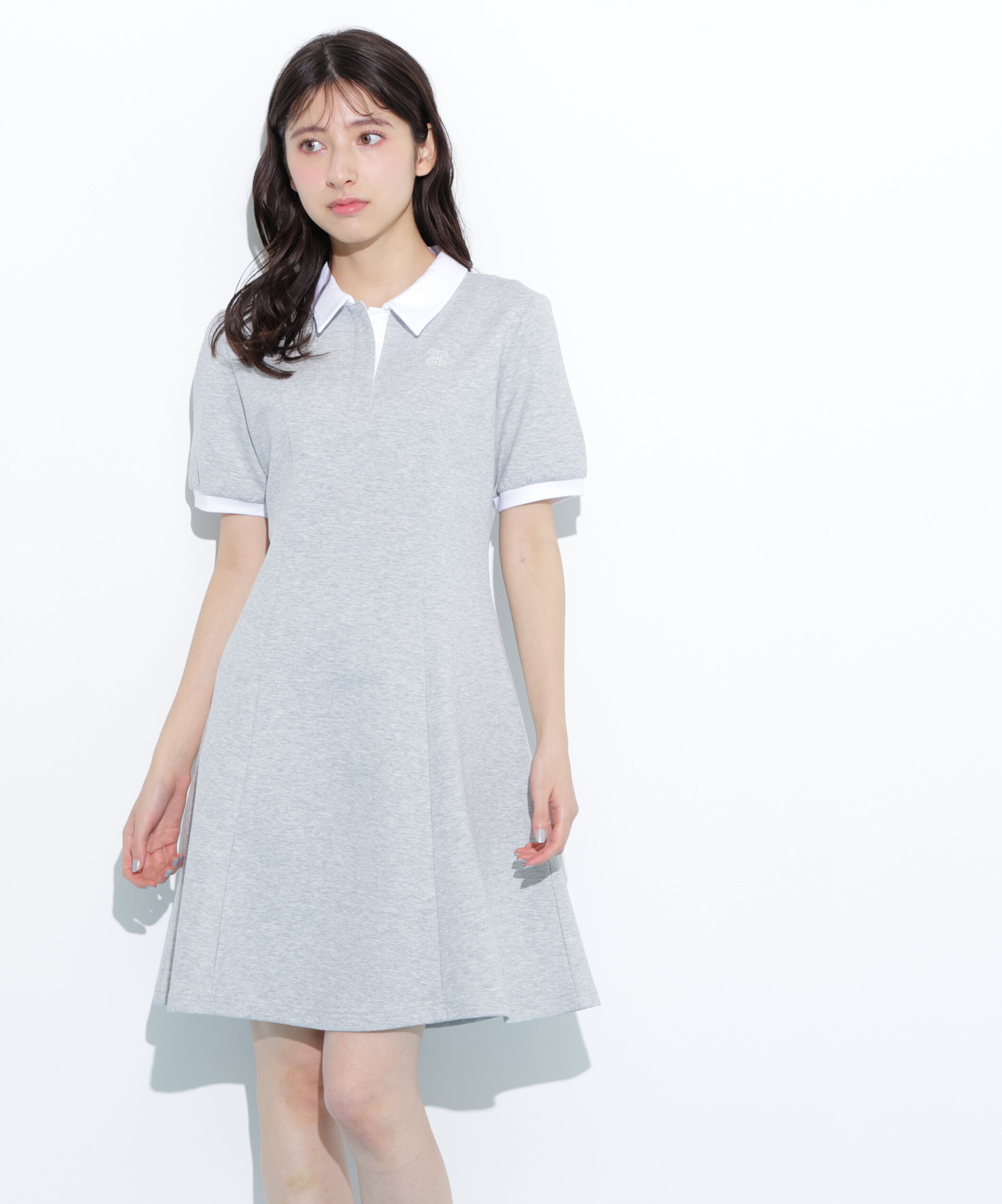  「ポロ衿カットソーワンピース」|ワンピース|