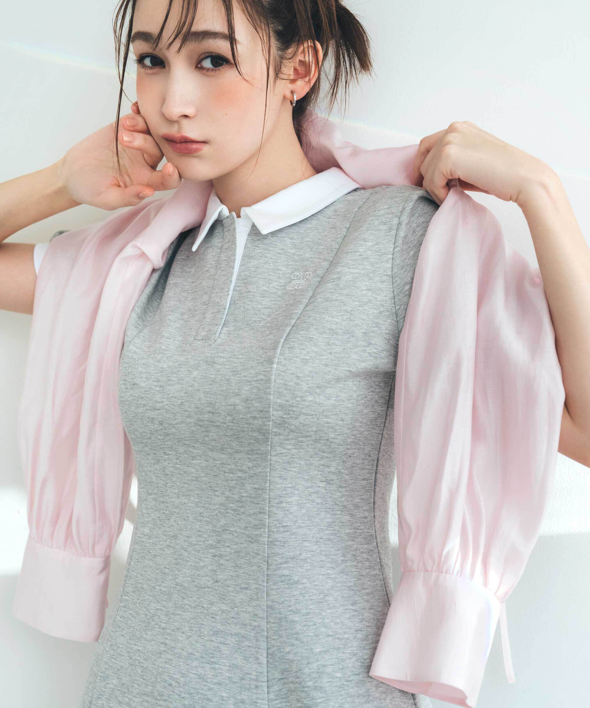  「ポロ衿カットソーワンピース」|ワンピース|