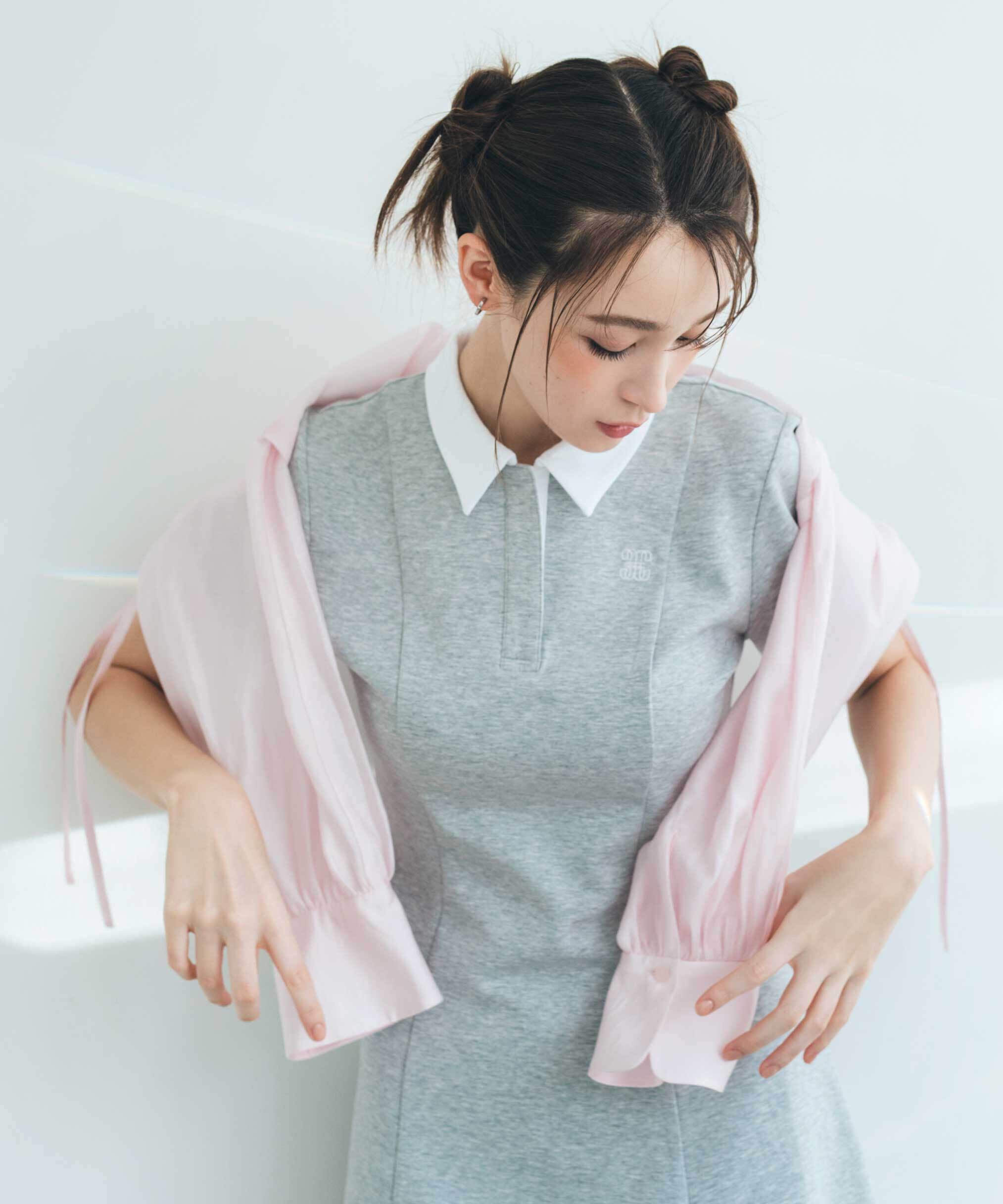  「ポロ衿カットソーワンピース」|ワンピース|