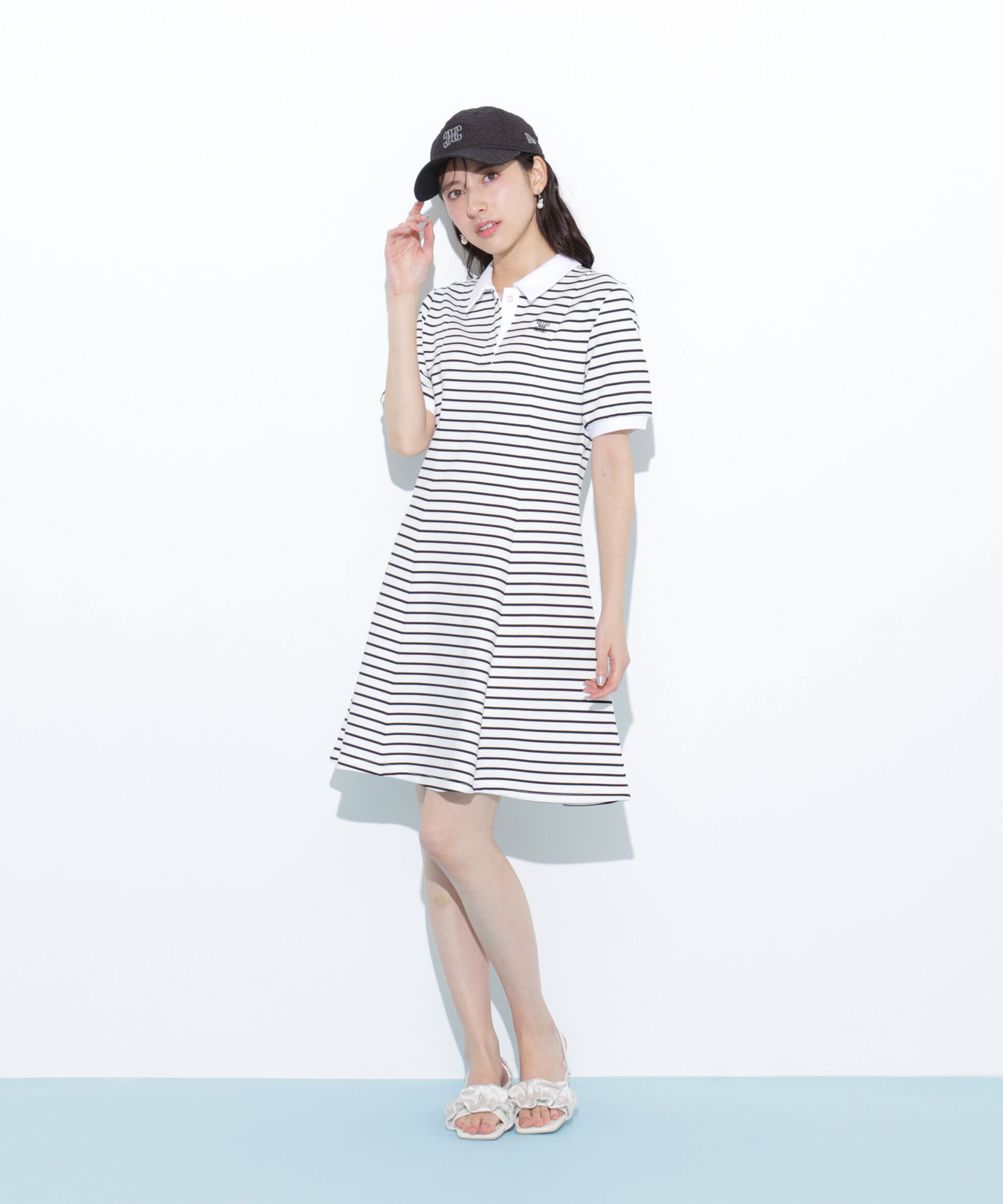  「ポロ衿カットソーワンピース」|ワンピース|