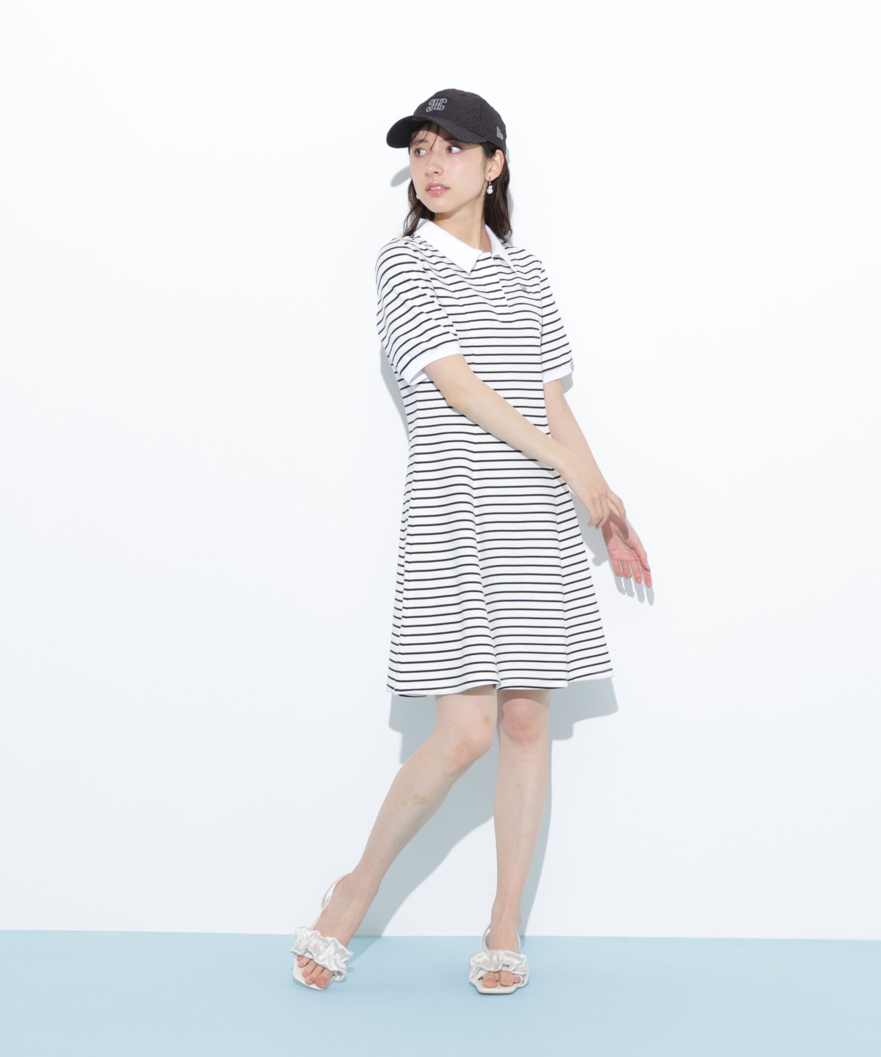  「ポロ衿カットソーワンピース」|ワンピース|