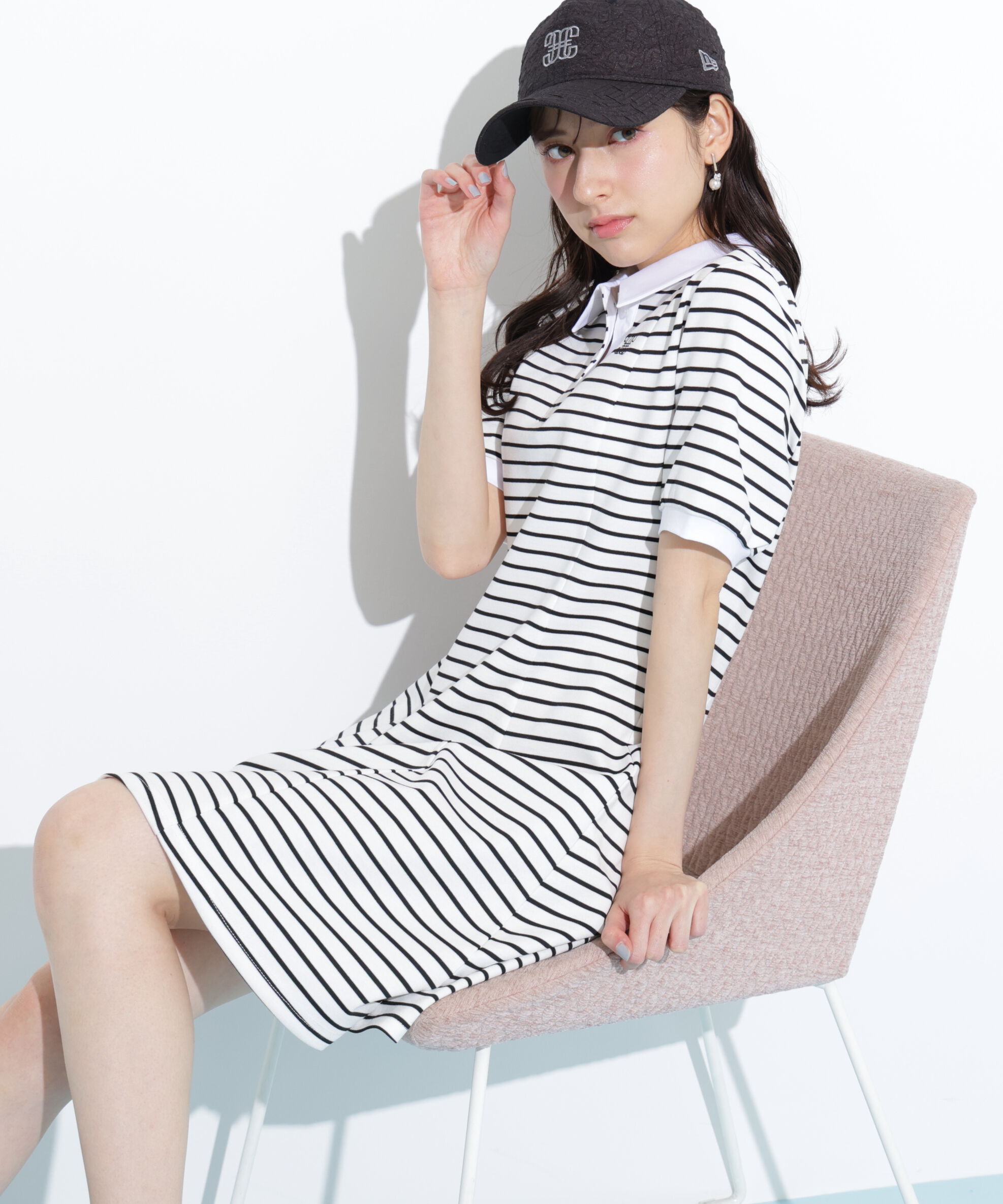  「ポロ衿カットソーワンピース」|ワンピース|