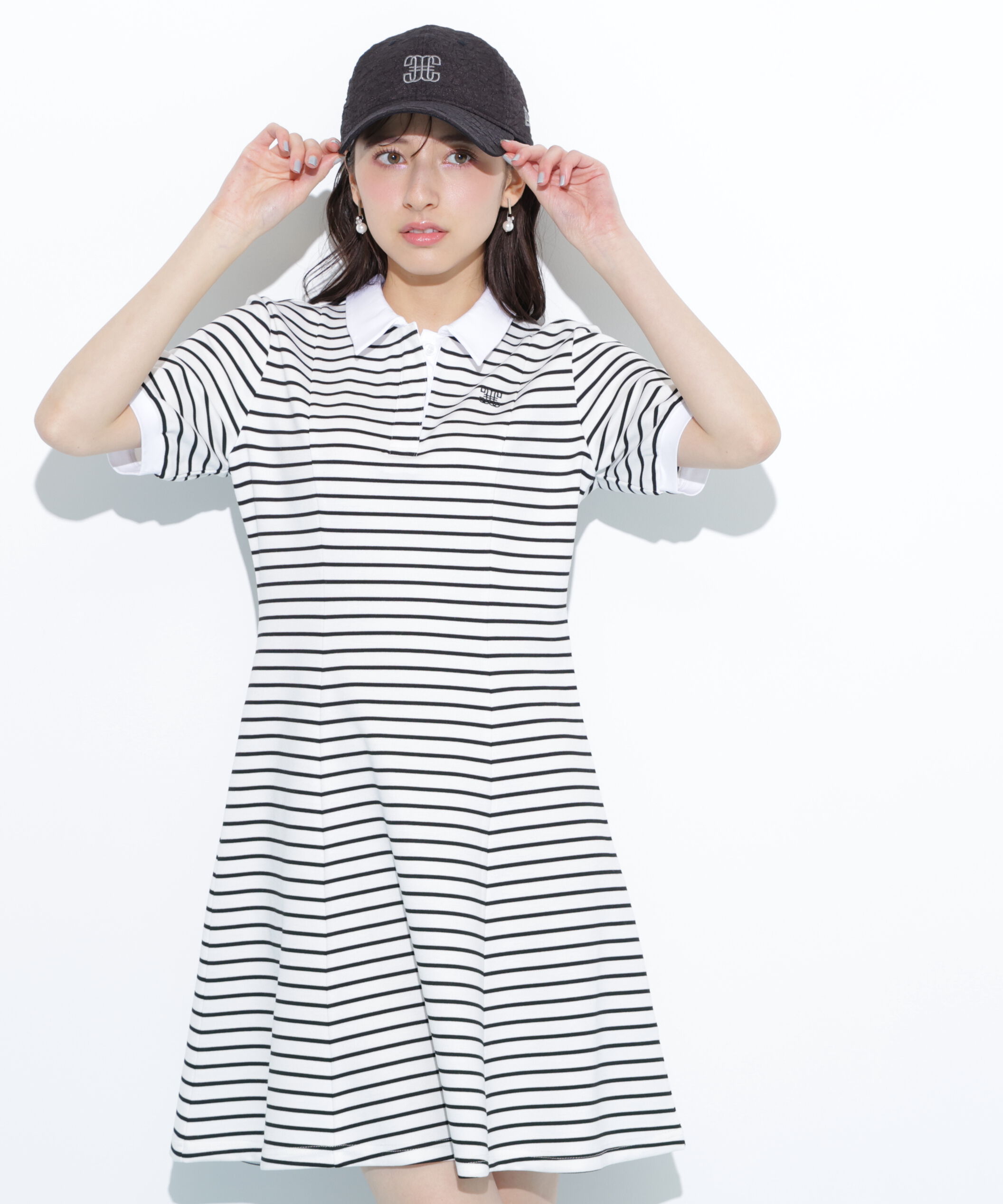  「ポロ衿カットソーワンピース」|ワンピース|