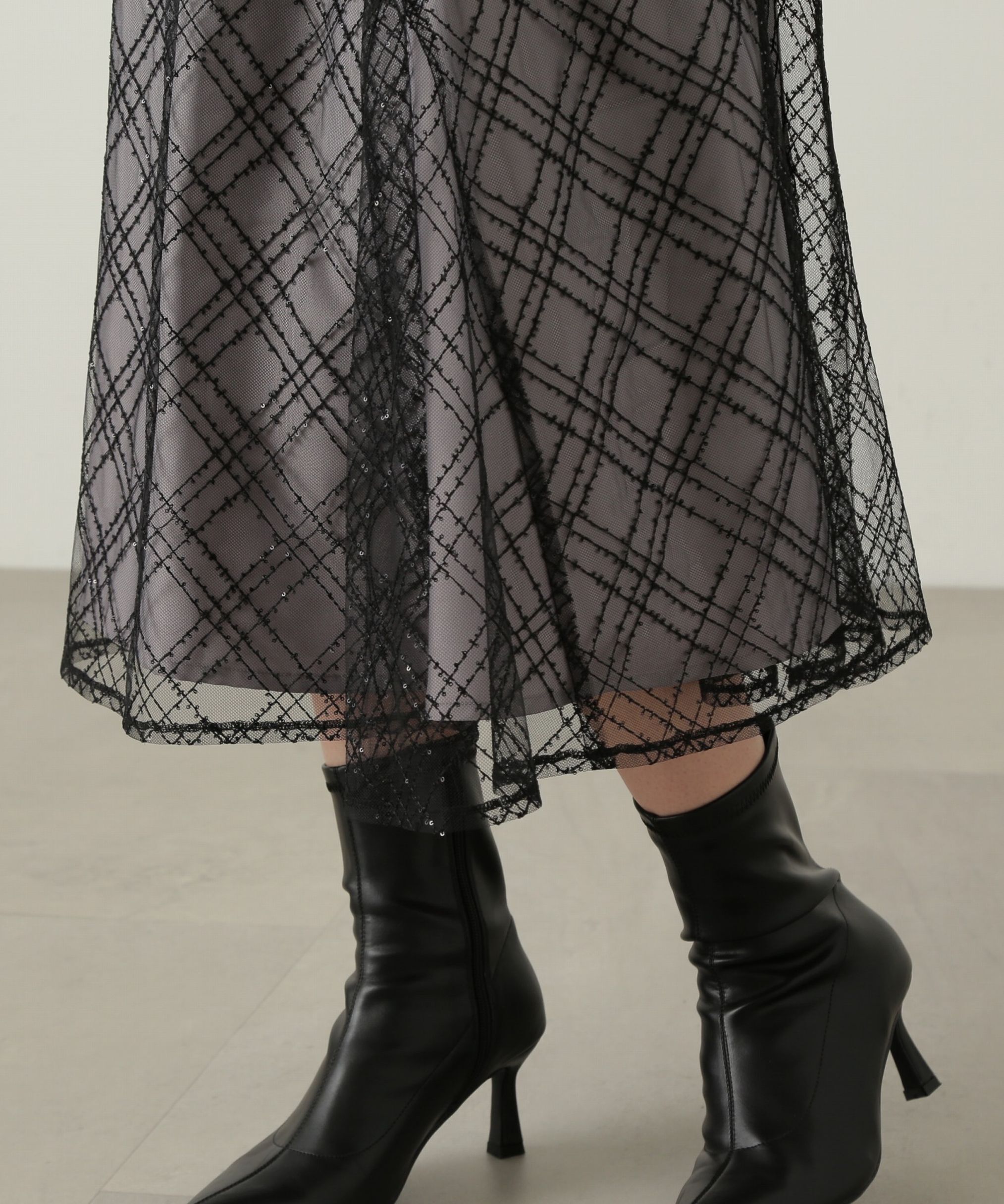 PROPORTION BODY DRESSING「スパンコールチュールフレアスカート」|スカート|