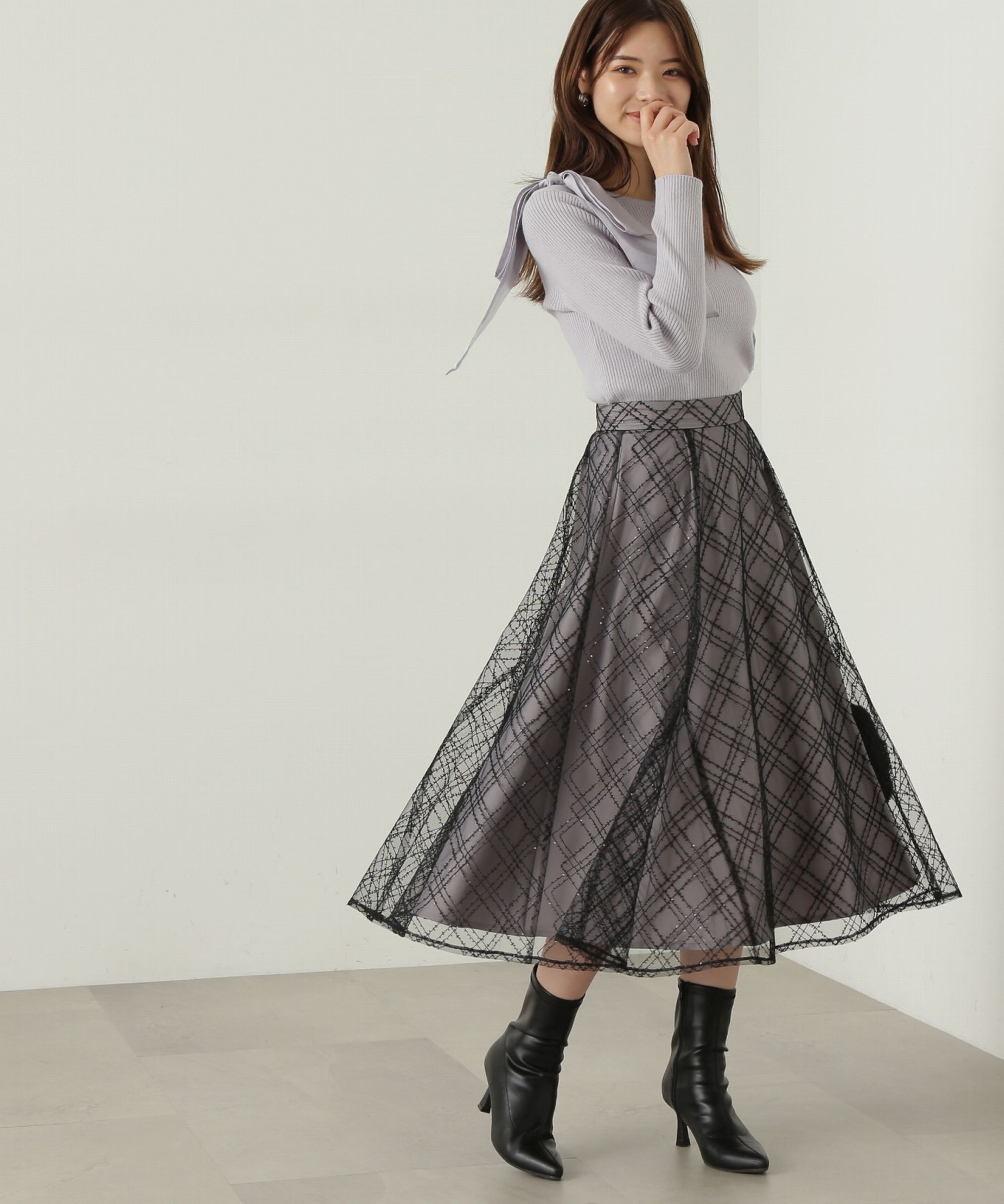 PROPORTION BODY DRESSING「スパンコールチュールフレアスカート」|スカート|