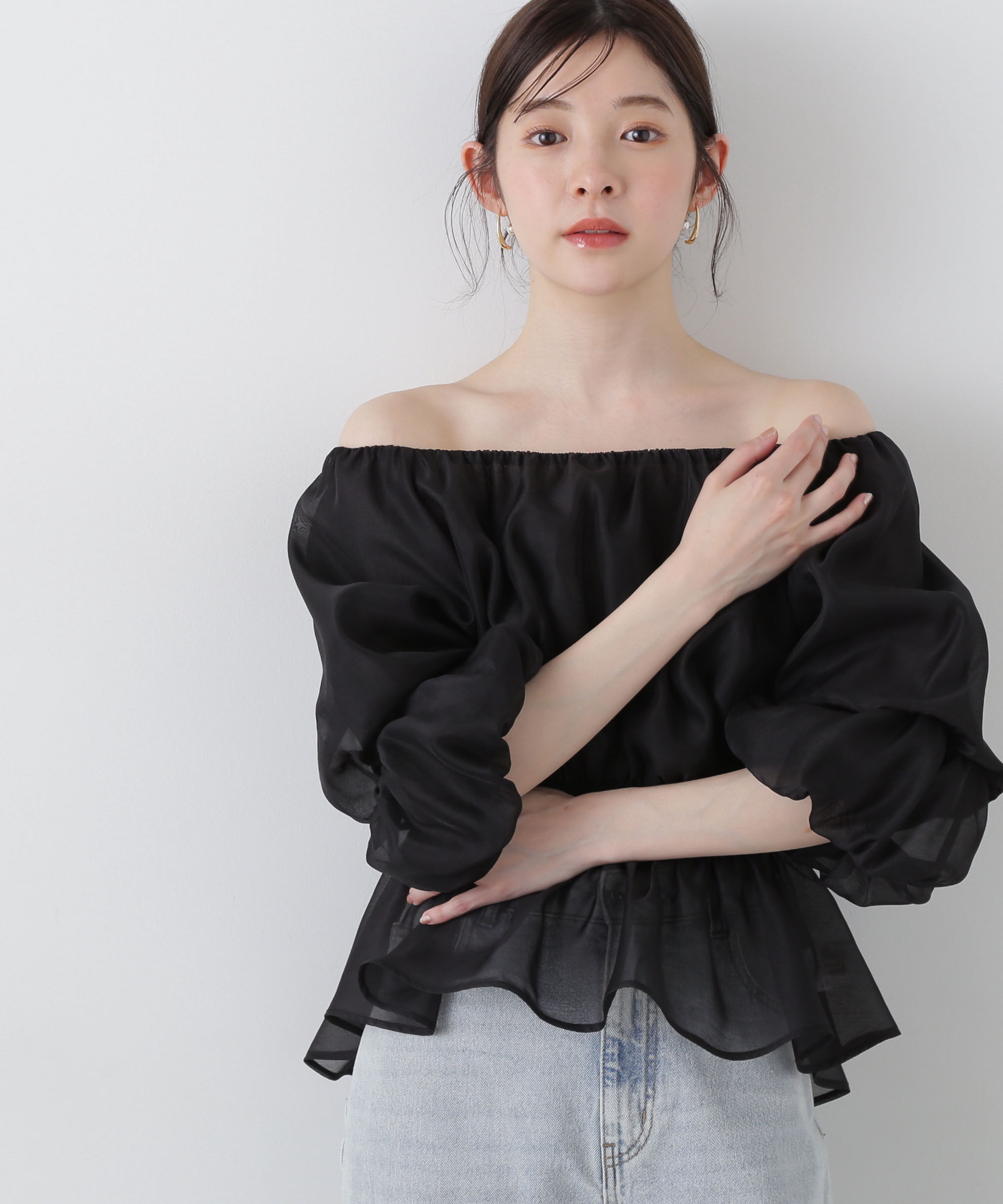 PROPORTION BODY DRESSING「2wayオフショルフィッシュテールブラウス」|シャツ・ブラウス|ブラック