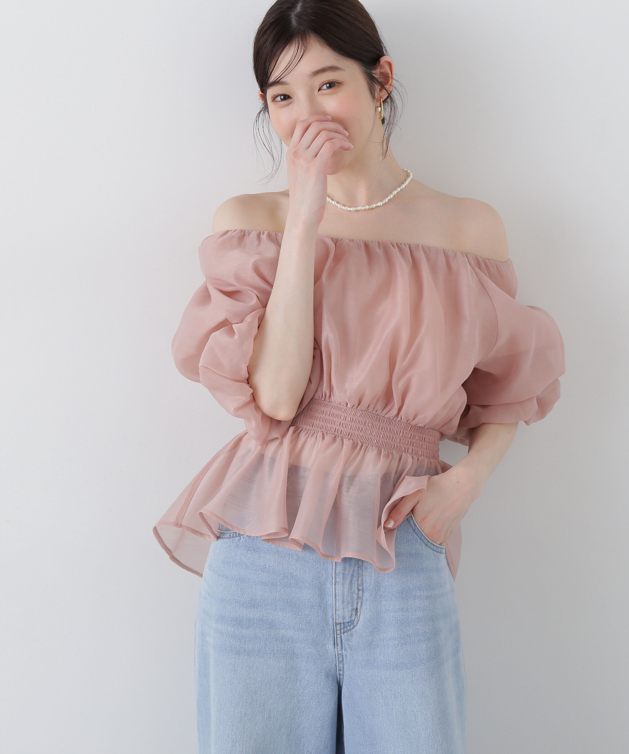 PROPORTION BODY DRESSING「2wayオフショルフィッシュテールブラウス」|シャツ・ブラウス|ベージュ