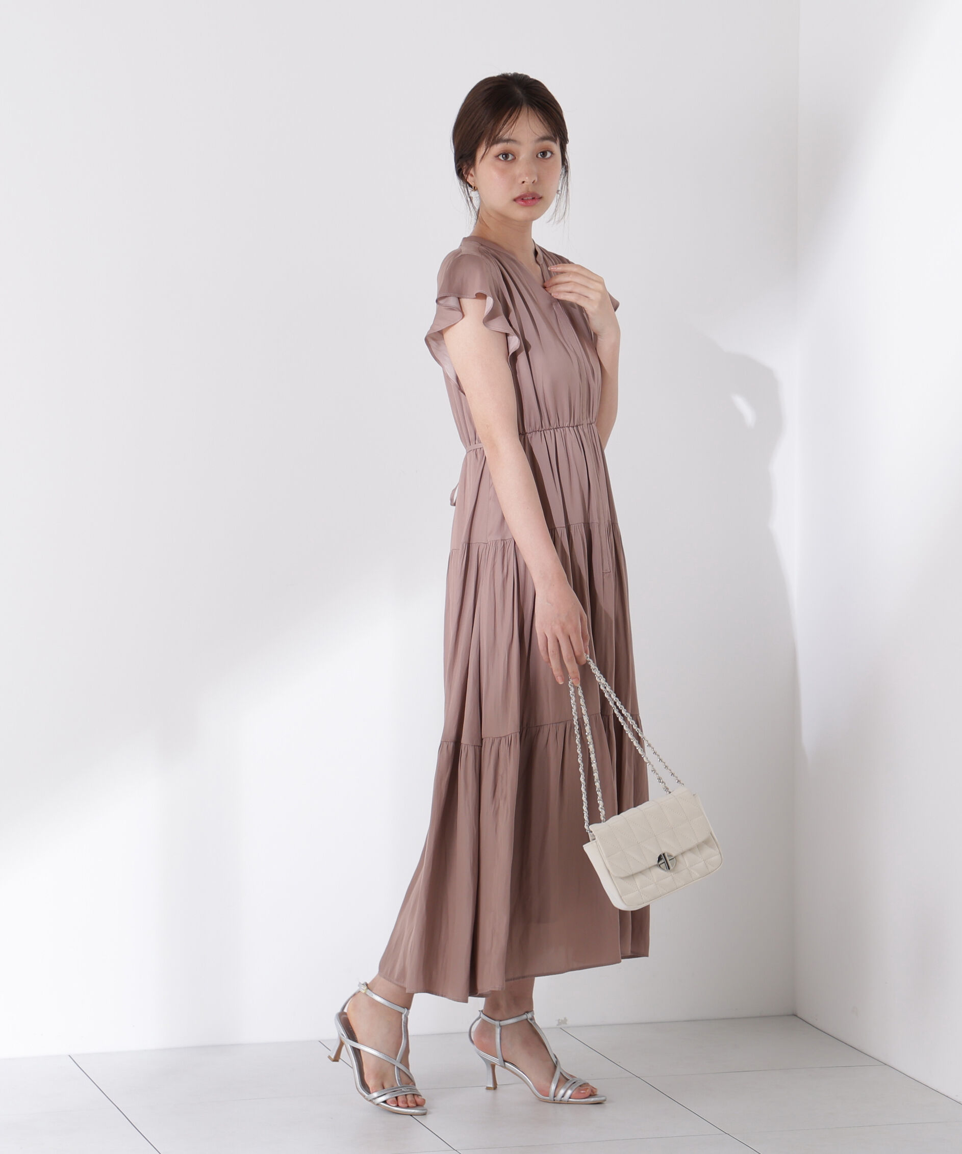 PROPORTION BODY DRESSING「リボン付きギャザーワンピース」|ワンピース|