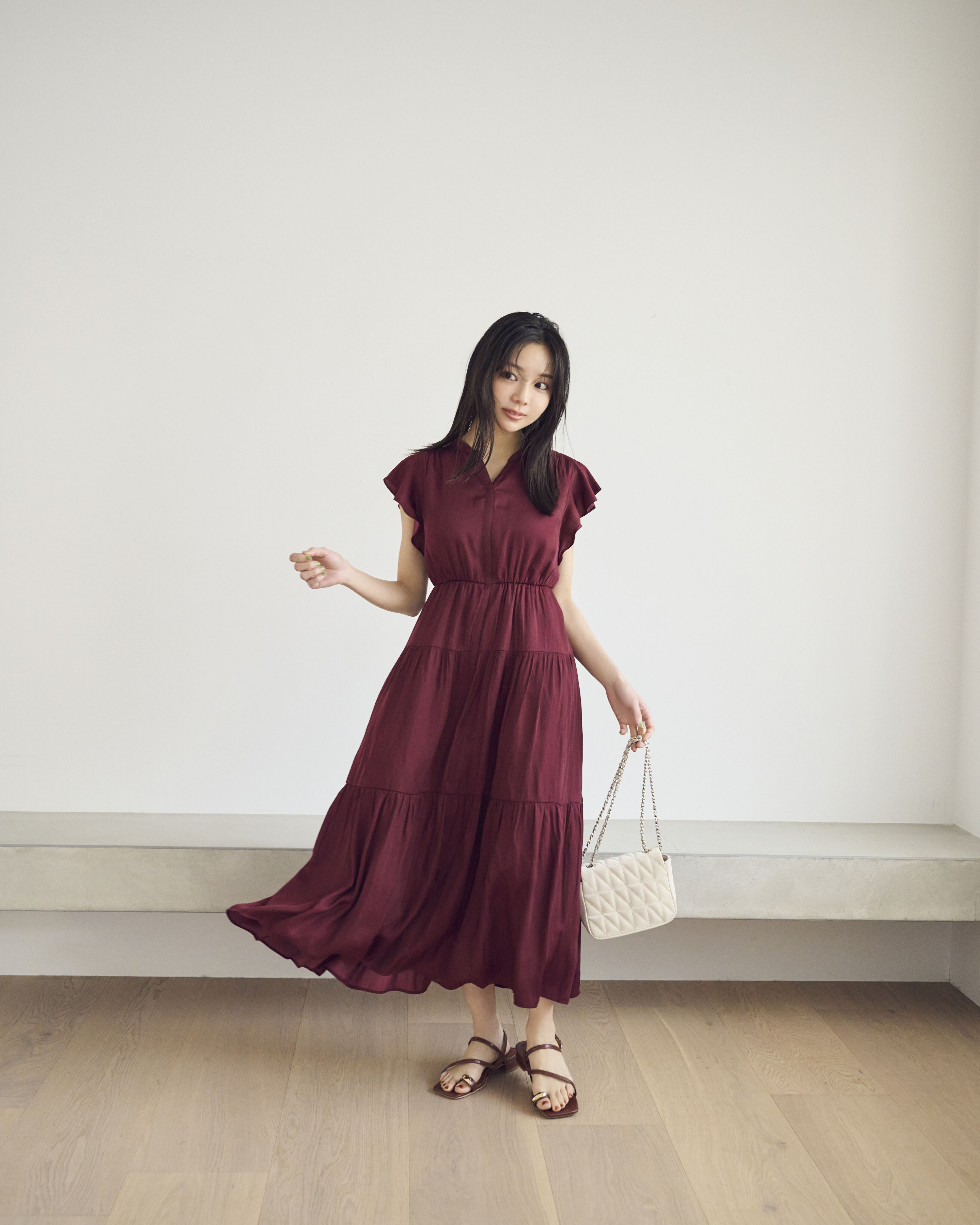 PROPORTION BODY DRESSING「リボン付きギャザーワンピース」|ワンピース|