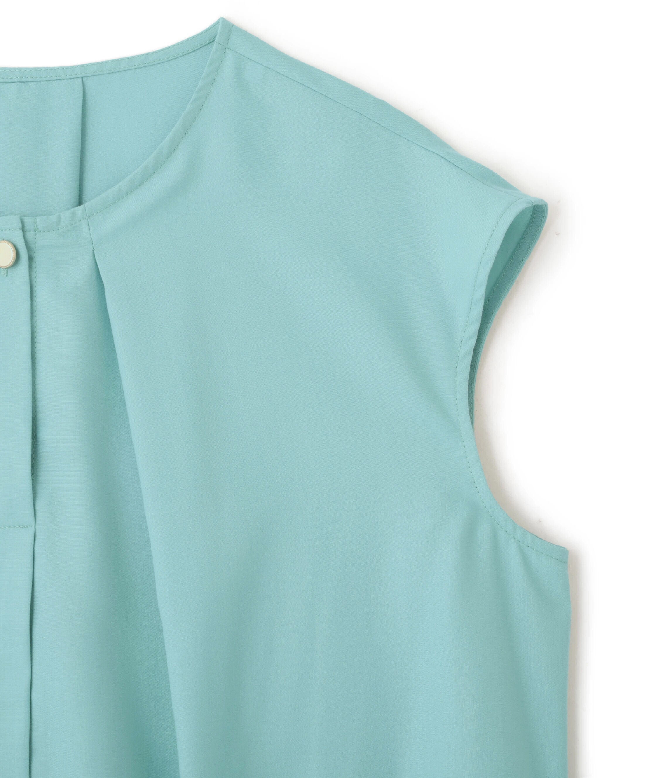  「メタルボタンクルーネックタックブラウス」|シャツ・ブラウス|