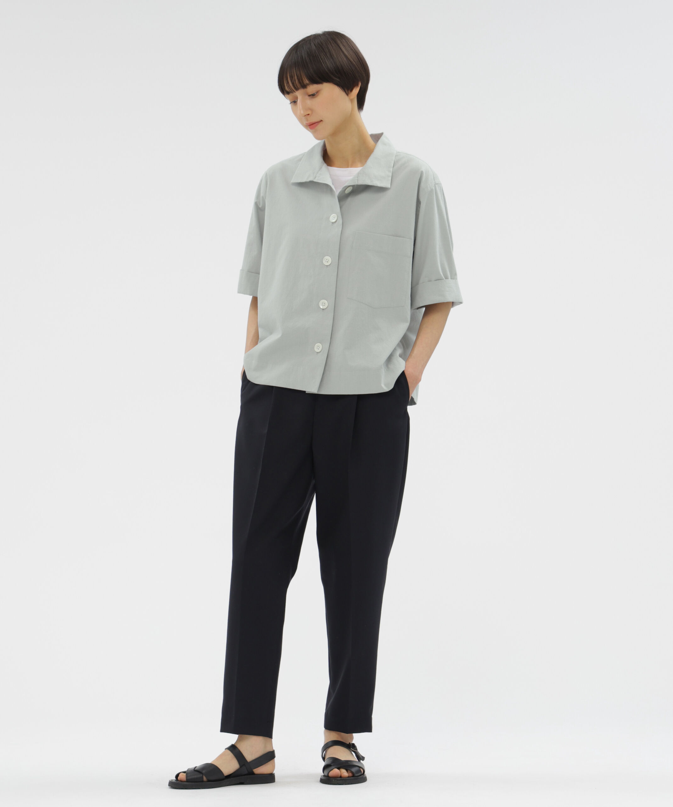  「MELANGE COTTON POPLIN SHIRT」|シャツ・ブラウス|