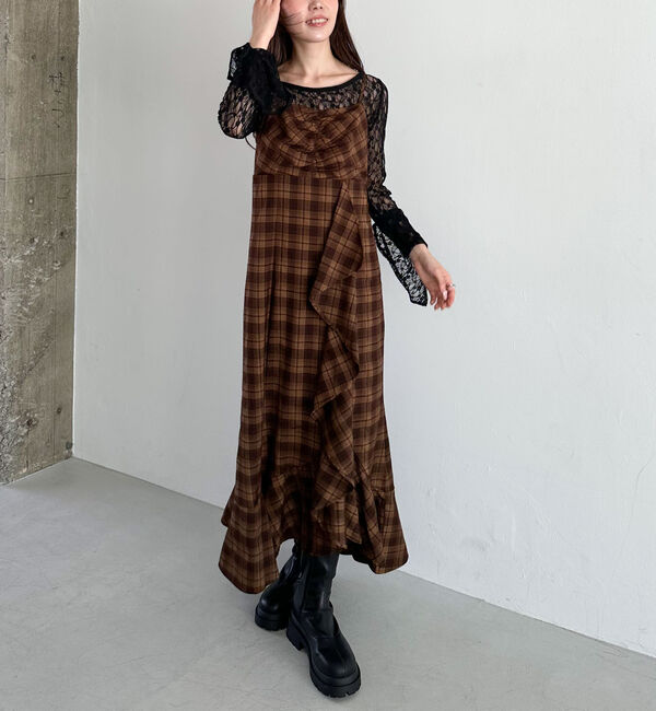 archives「&rsquo;チェックアソートラッフルキャミワンピース&rsquo;」|ワンピース|