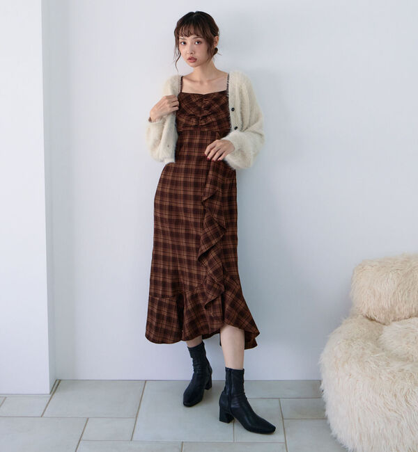 archives「&rsquo;チェックアソートラッフルキャミワンピース&rsquo;」|ワンピース|