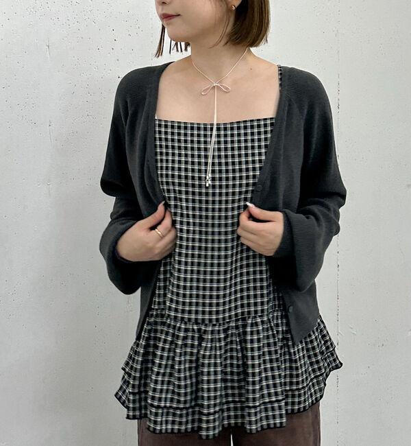 archives「片畦ニットＣＤ&times;チェックキャミチュニックＳＥＴ」|カーディガン|