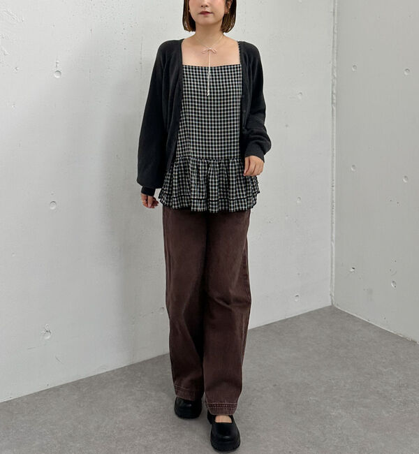 archives「片畦ニットＣＤ&times;チェックキャミチュニックＳＥＴ」|カーディガン|