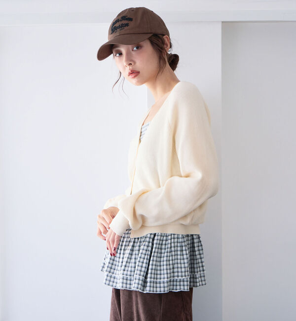 archives「片畦ニットＣＤ&times;チェックキャミチュニックＳＥＴ」|カーディガン|