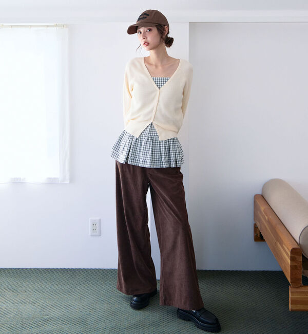 archives「片畦ニットＣＤ&times;チェックキャミチュニックＳＥＴ」|カーディガン|