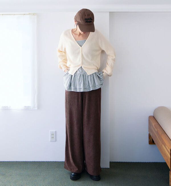 archives「片畦ニットＣＤ&times;チェックキャミチュニックＳＥＴ」|カーディガン|