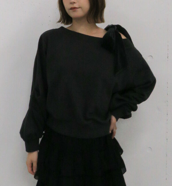 archives「ベロアリボンタックオフショルスウェット」|Tシャツ・カットソー|
