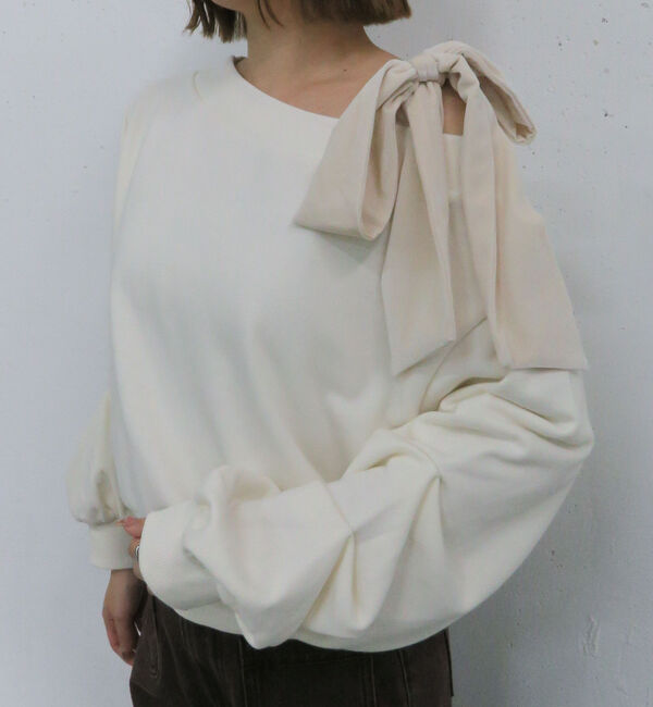 archives「ベロアリボンタックオフショルスウェット」|Tシャツ・カットソー|