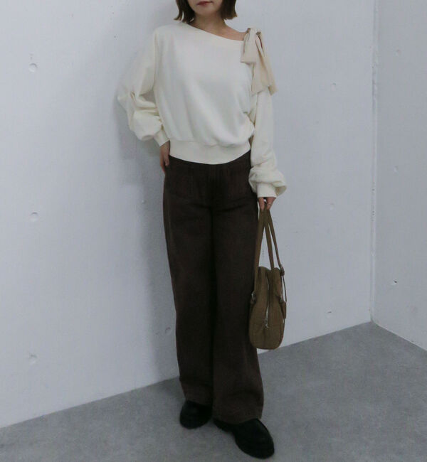 archives「ベロアリボンタックオフショルスウェット」|Tシャツ・カットソー|