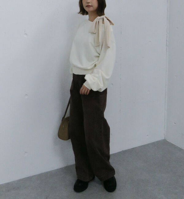 archives「ベロアリボンタックオフショルスウェット」|Tシャツ・カットソー|