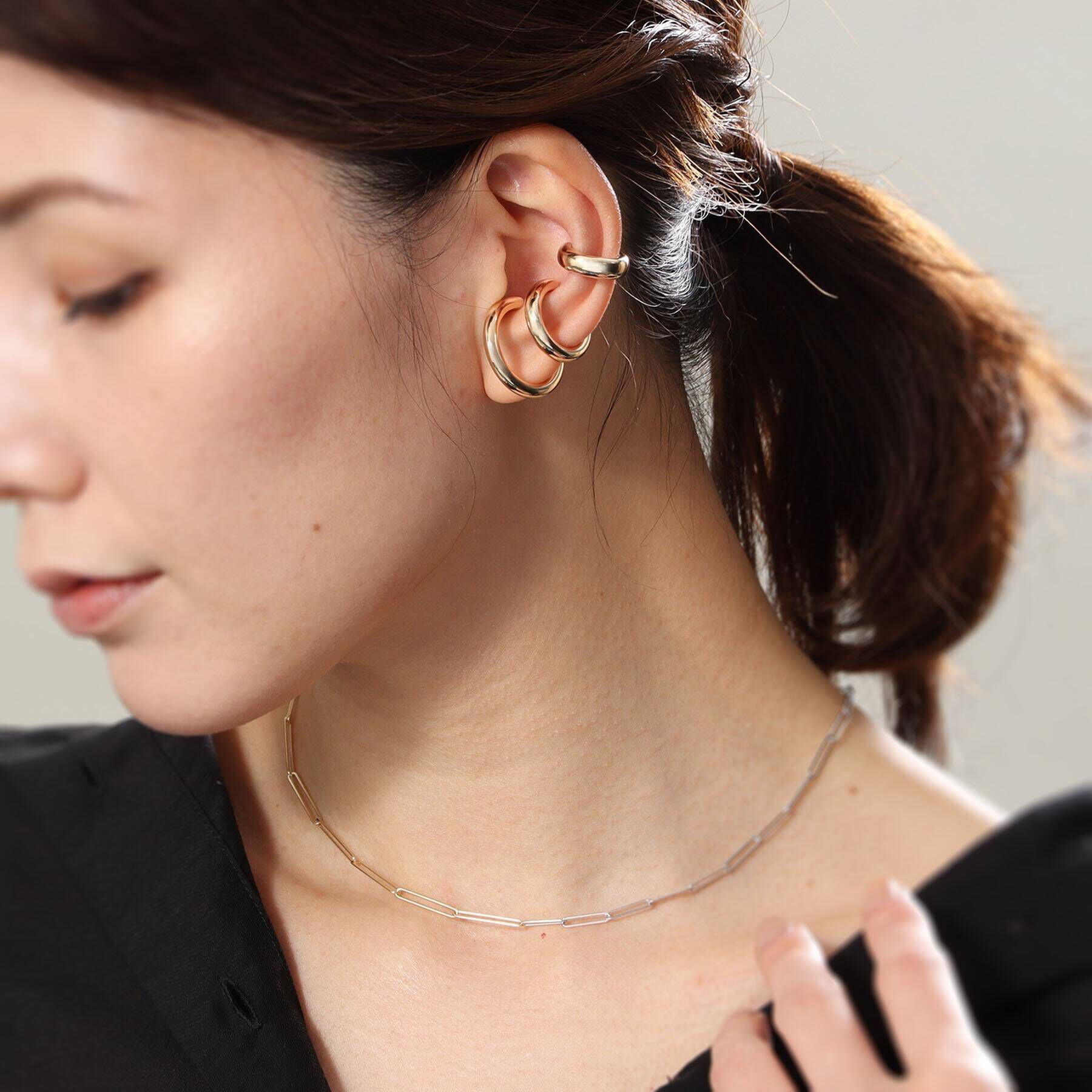 COCOSHNIK「K10バンブーチェーン セパレートネックレス」|ネックレス|