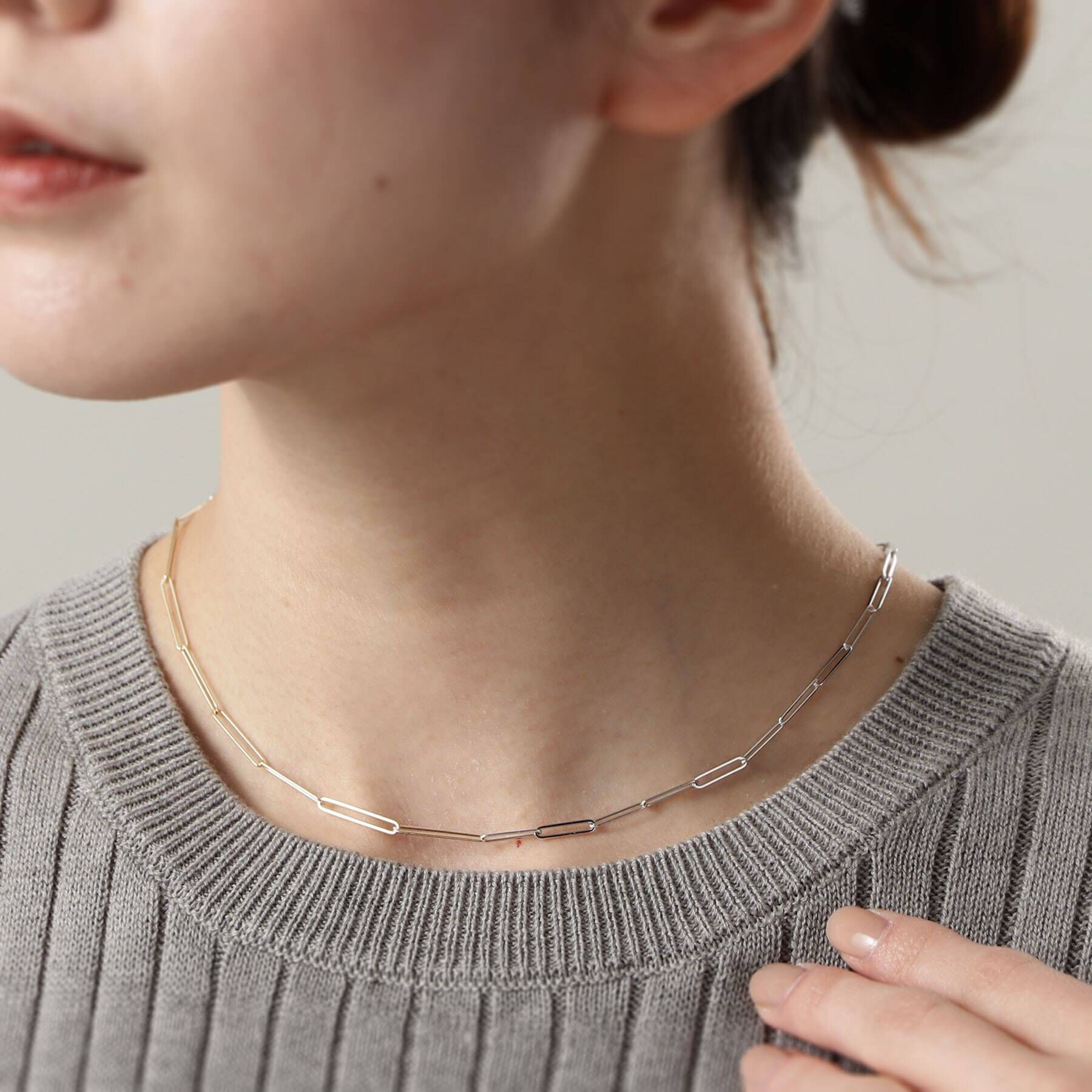 COCOSHNIK「K10バンブーチェーン セパレートネックレス」|ネックレス|