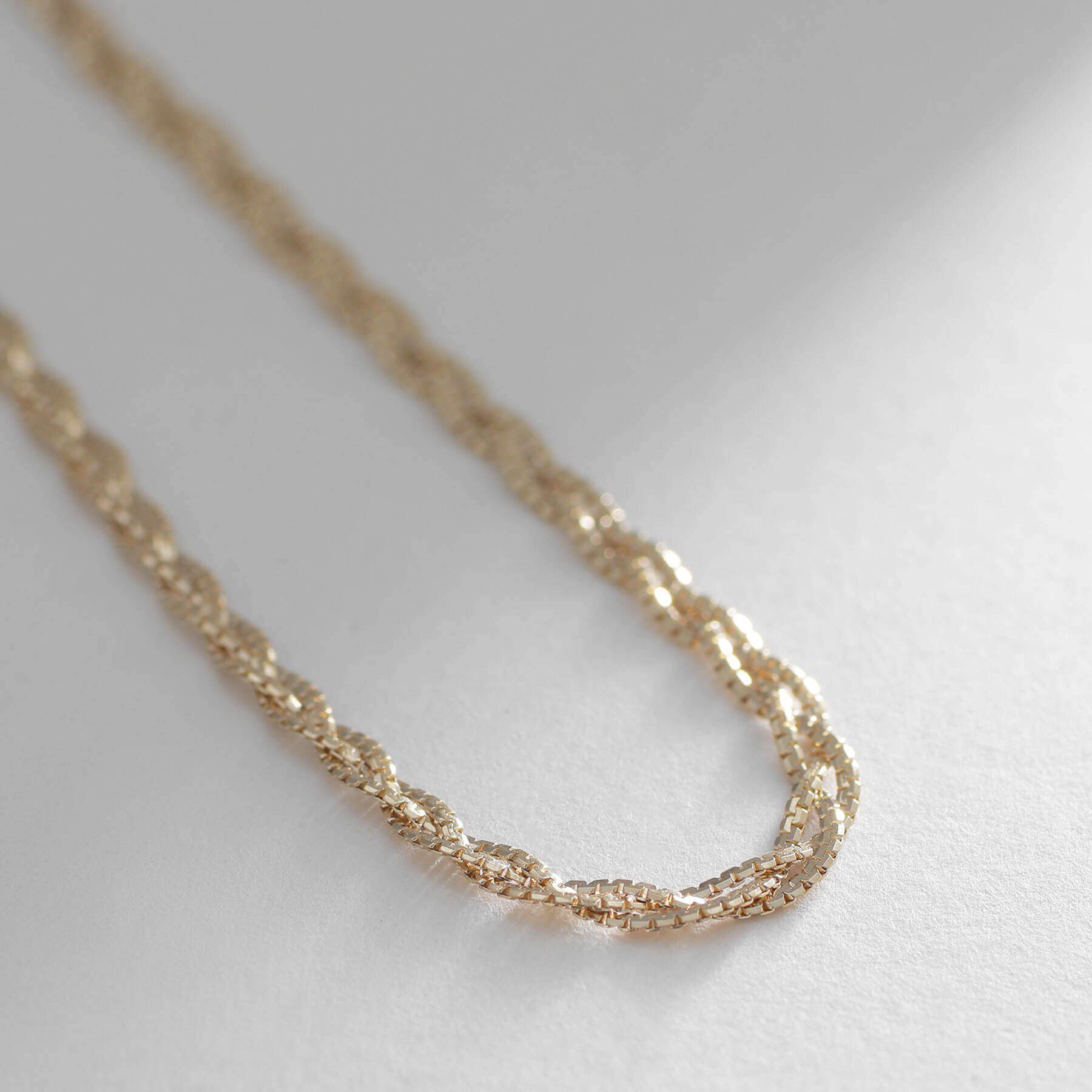 COCOSHNIK「K10ベネフラット三つ編み ブレスレット」|ブレスレット・バングル|