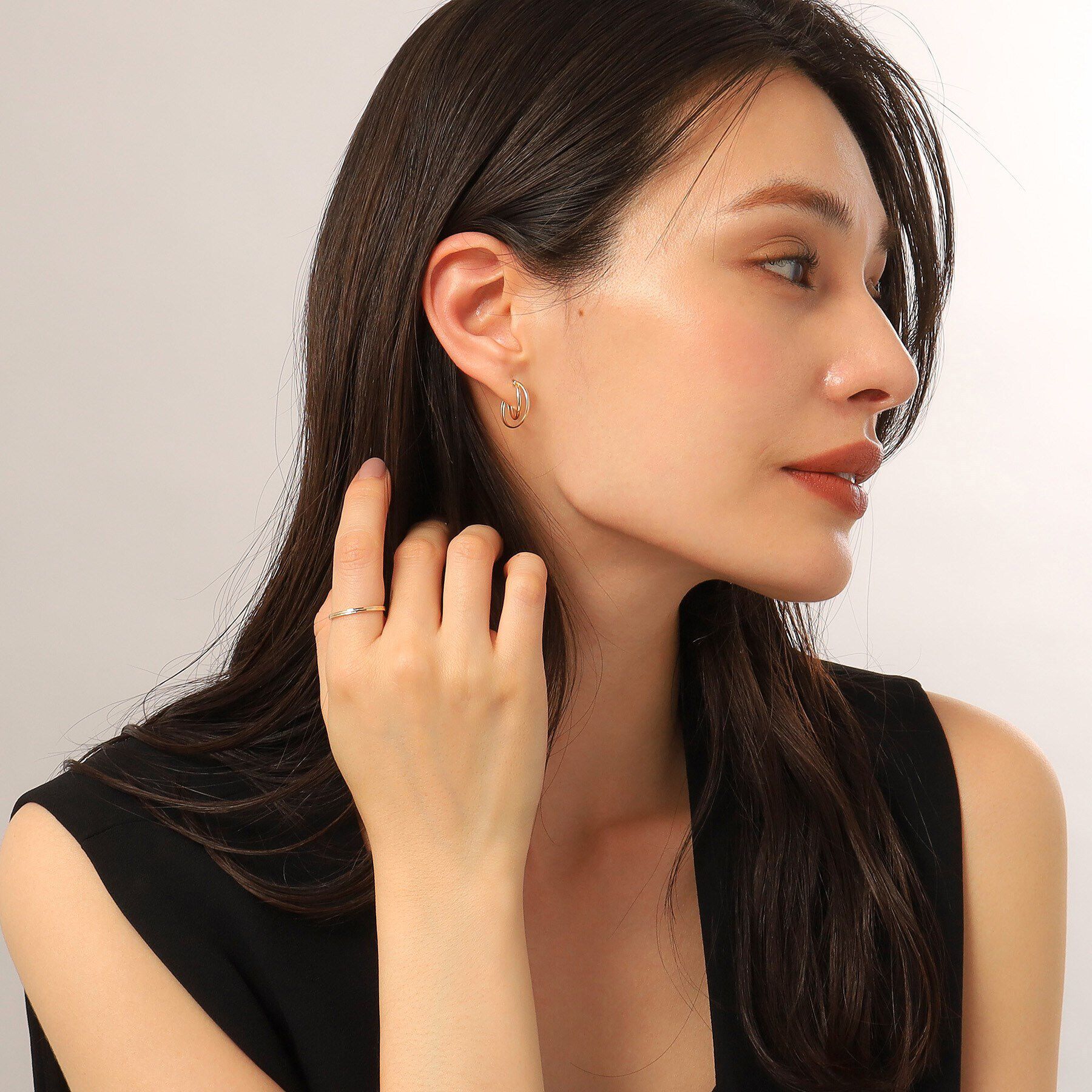 COCOSHNIK「K10ダブル面取りカット リング」|リング|