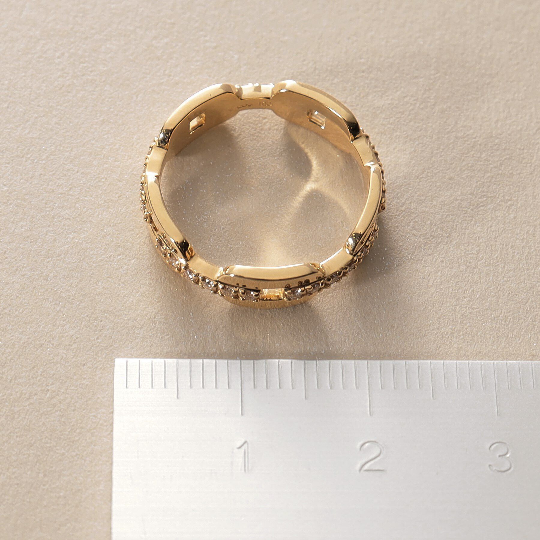 COCOSHNIK「K18ダイヤモンド ケーブルチェーンモチーフ リング」|リング|